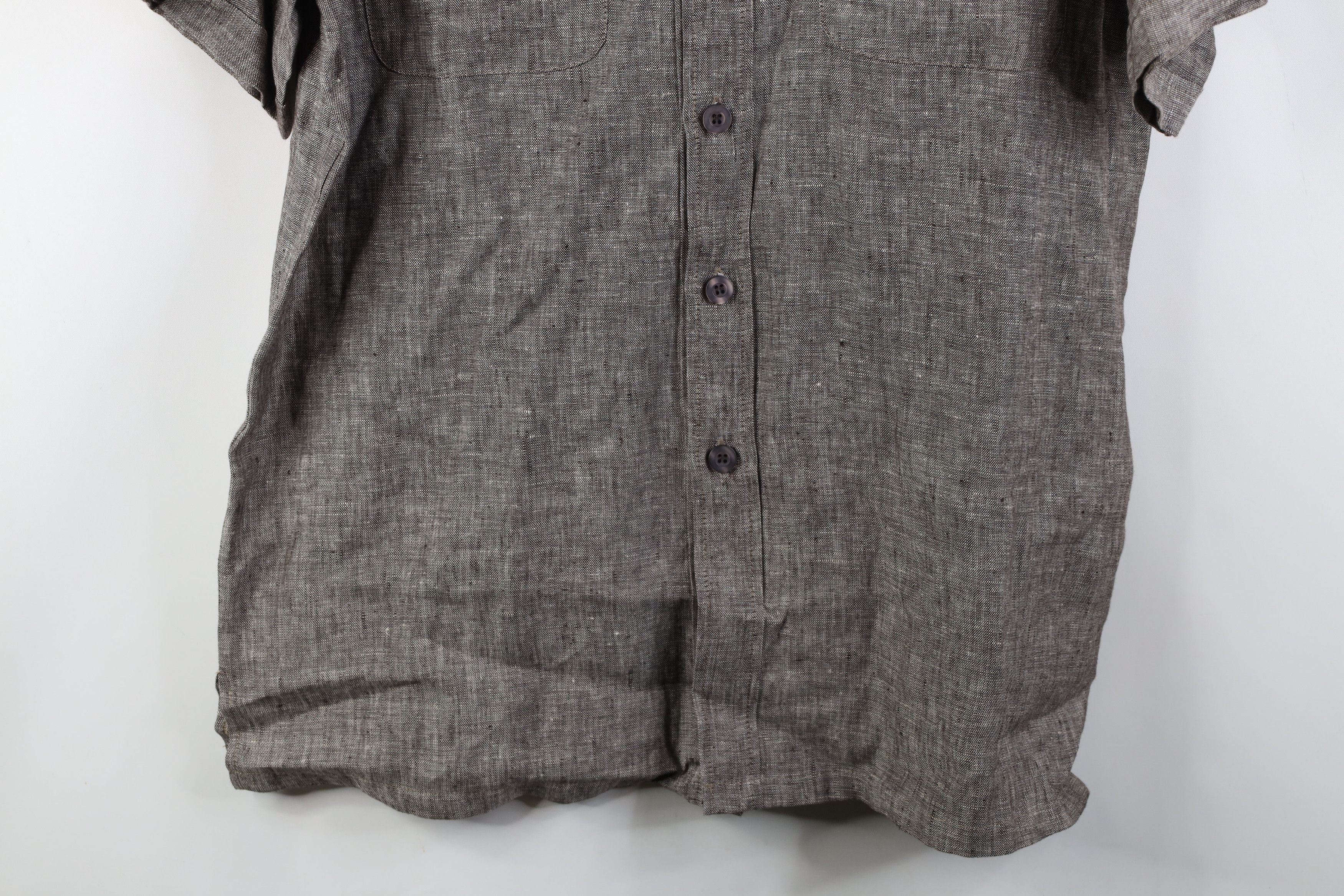 Vintage Vintage 90s Y2K Streetwear Linen Short Sleeve Button Shirt Size US L / EU 52-54 / 3 - 3 Thumbnail