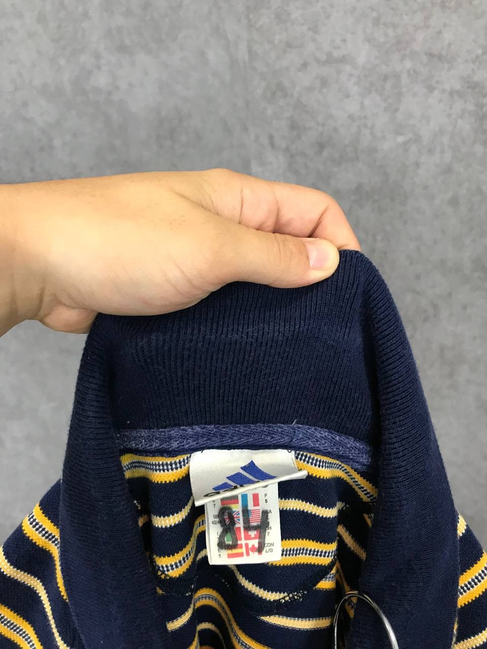 Adidas × Vintage Adidas vintage sportswear striped polo tee Size US M / EU 48-50 / 2 - 9 Thumbnail