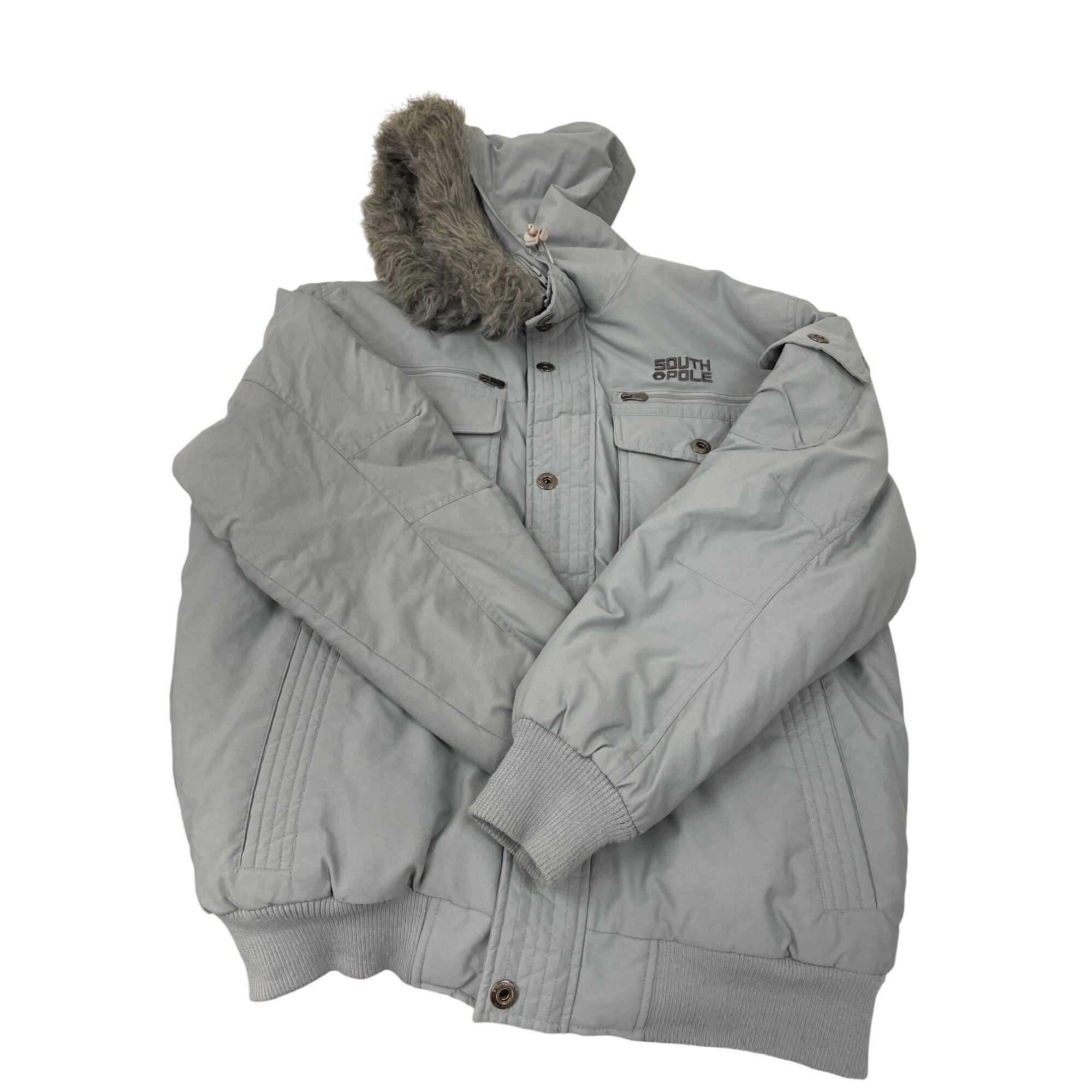 Southpole South Pole Mens gray hooded Winter nylon puffer coat Size L Size US L / EU 52-54 / 3 - 17 Thumbnail