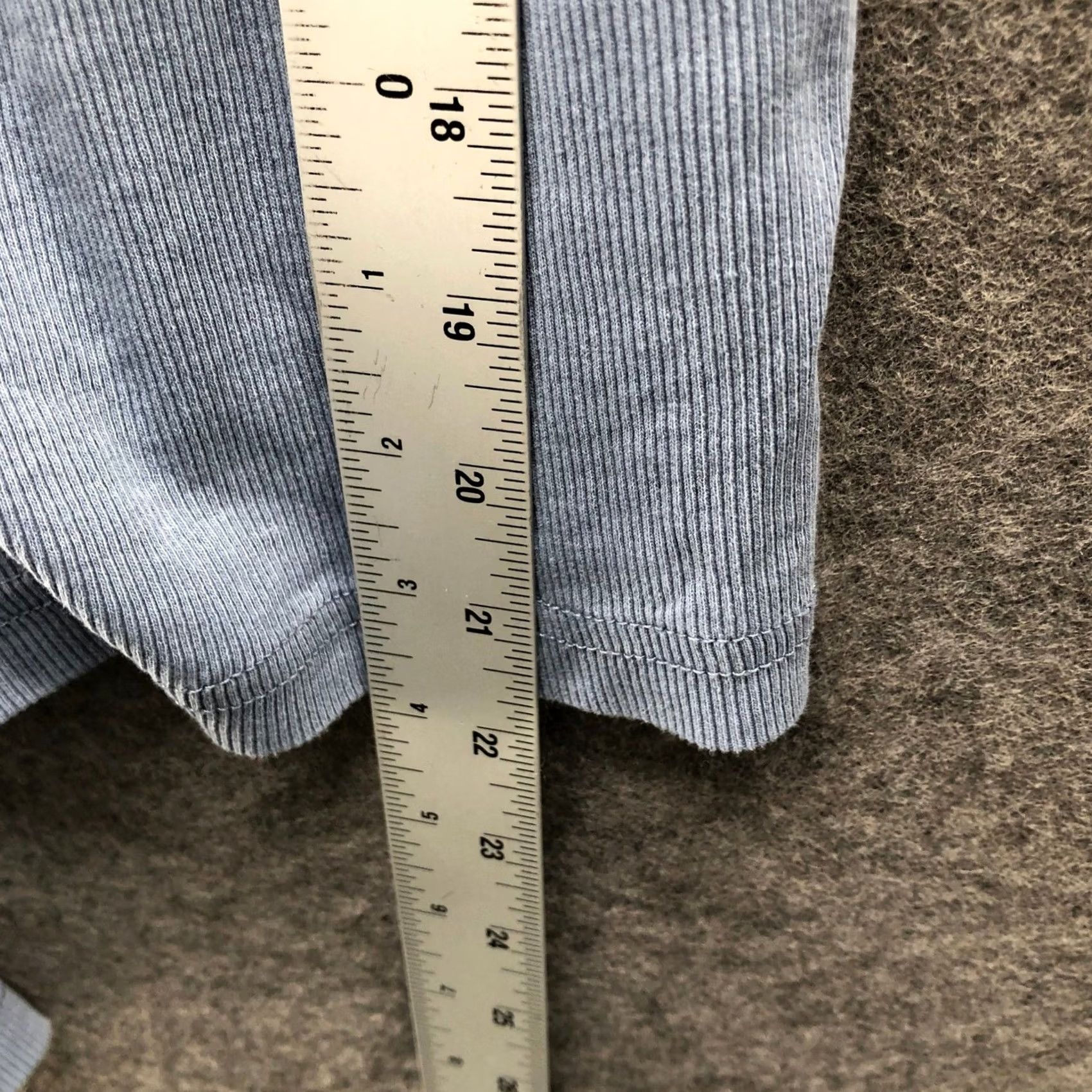 Zara Zara Ribbed Long Sleeve T-Shirt Womens S Blue Crewneck Sunwashed Faded Mineral Cotton Blend Knit Size S / US 4 / IT 40 - 8 Thumbnail