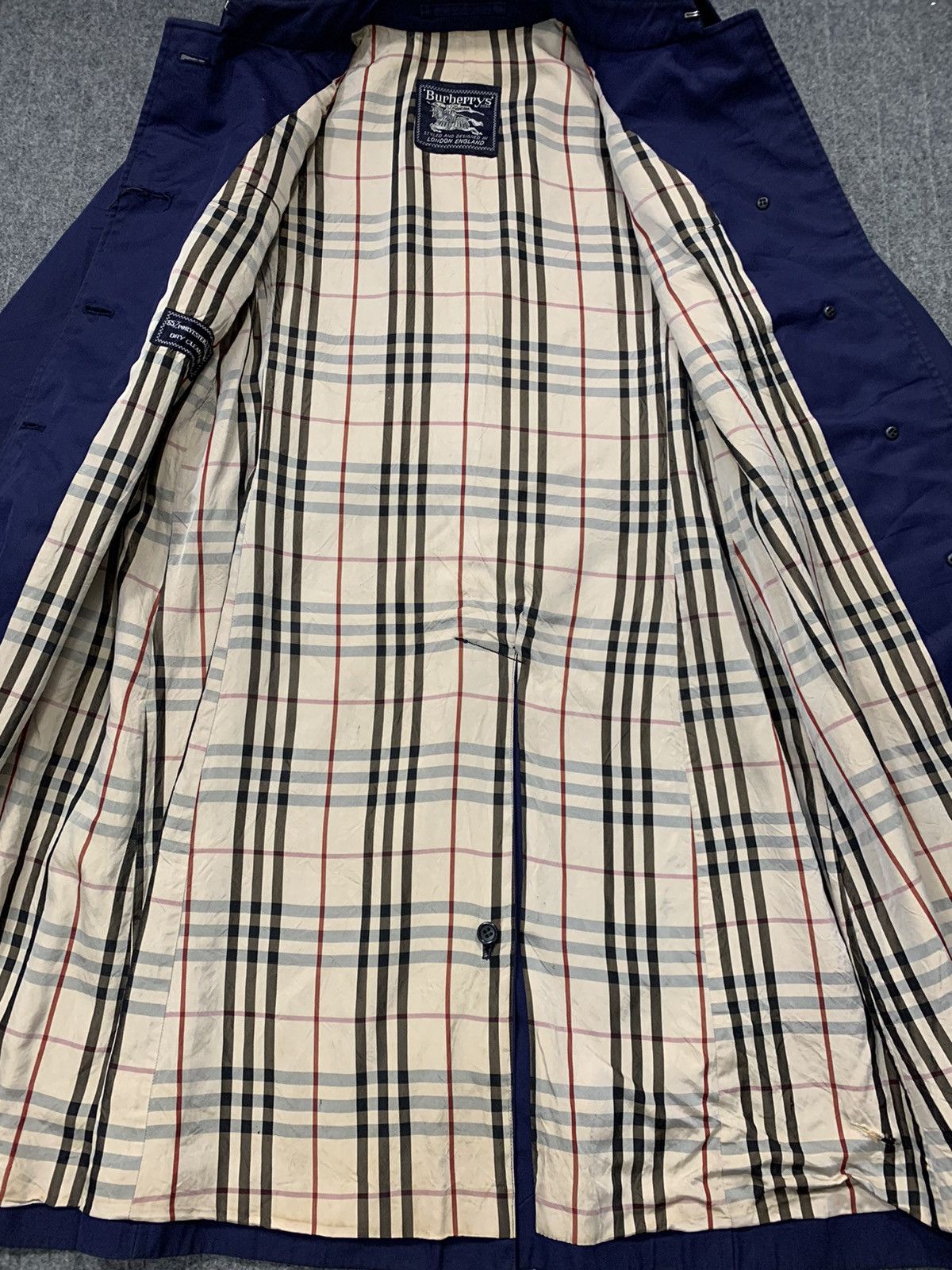 Burberry 90s Burberrys London Trech Coat Jacket Checked Monogram Size S / US 4 / IT 40 - 6 Thumbnail