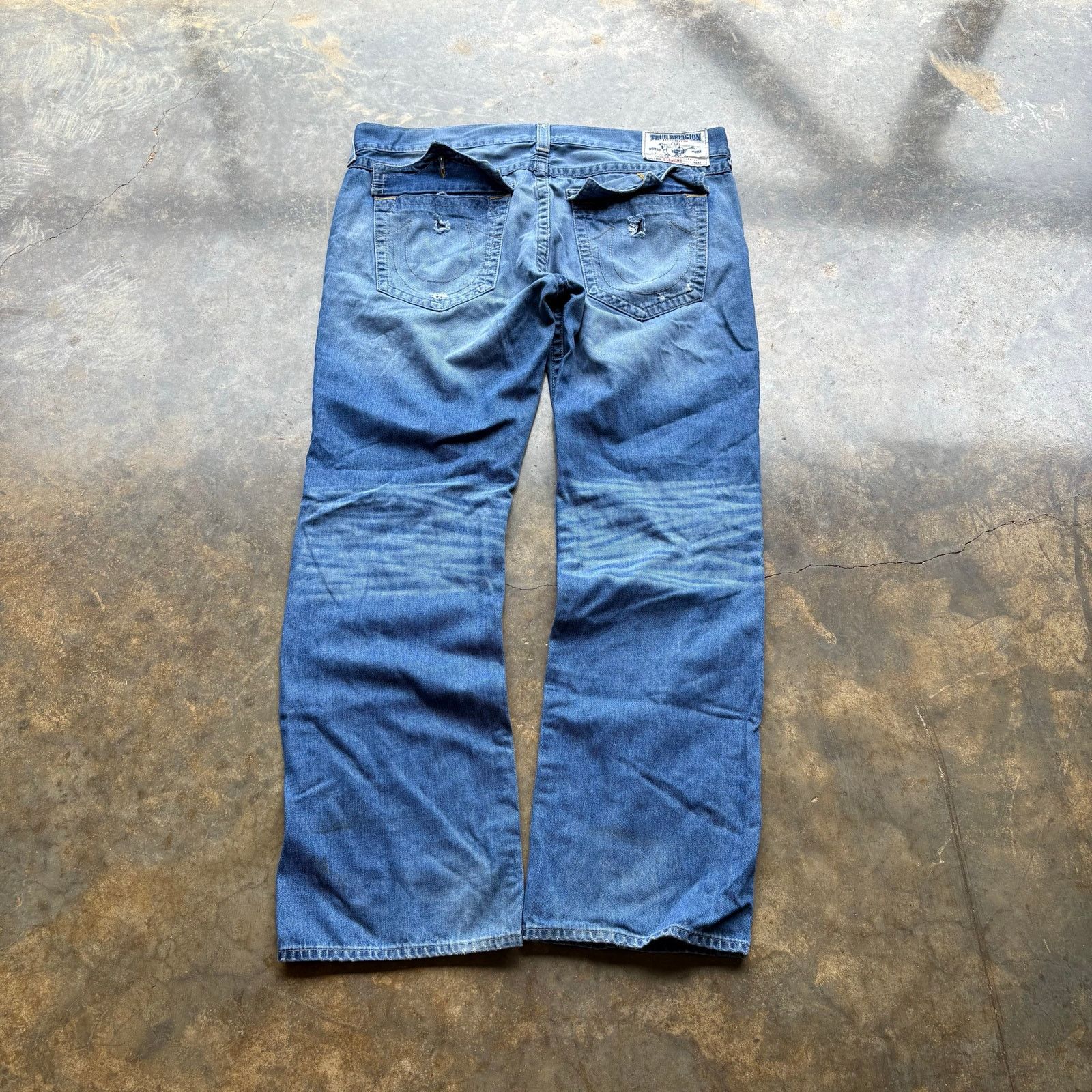 Vintage Baggy Y2k Bootcut true religion blue jeans