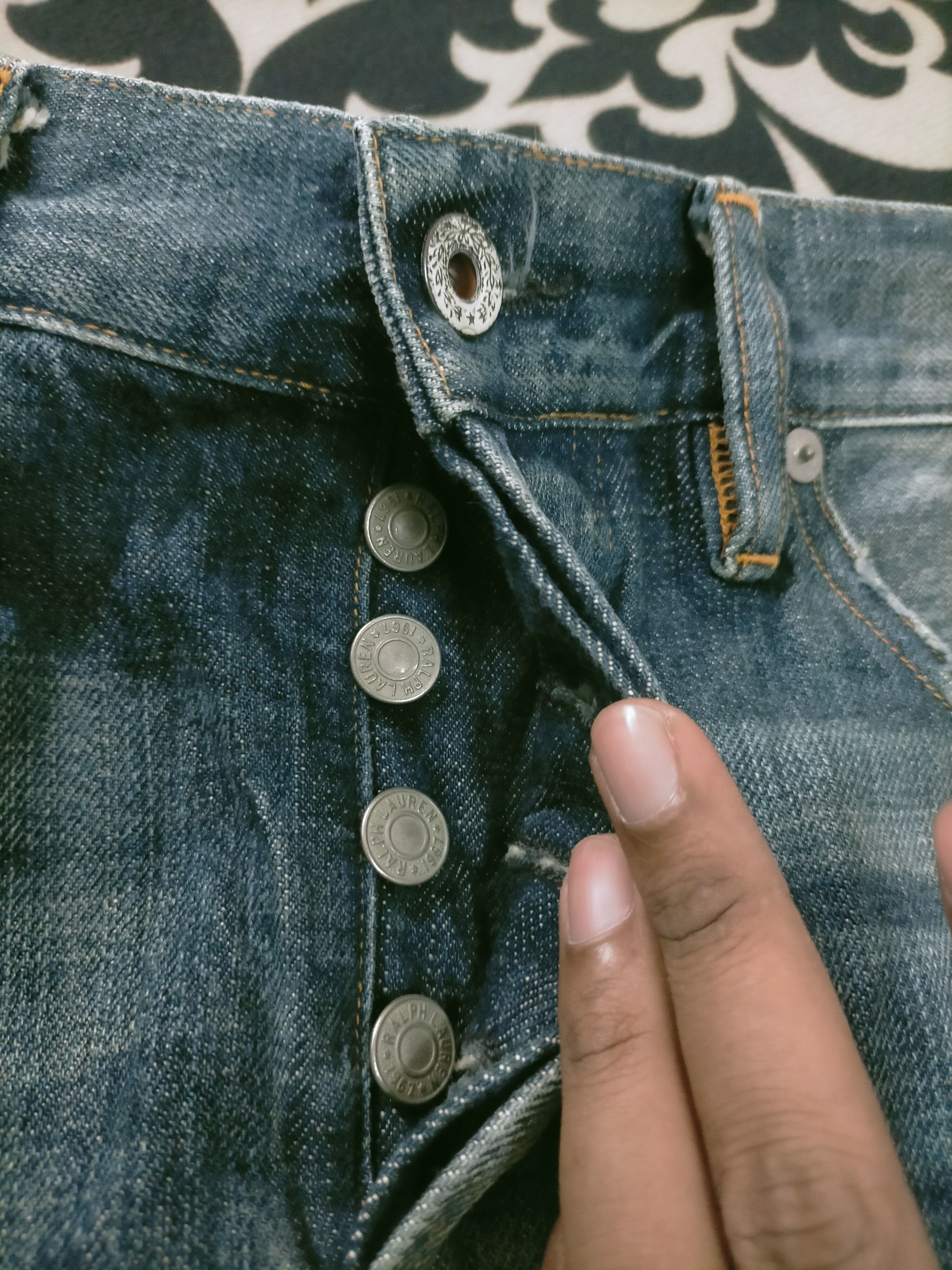 Polo Ralph Lauren × RRL Ralph Lauren × Ralph Lauren 🔥Ralph Lauren Distressed Splatter Jeans Size US 31 - 8 Thumbnail