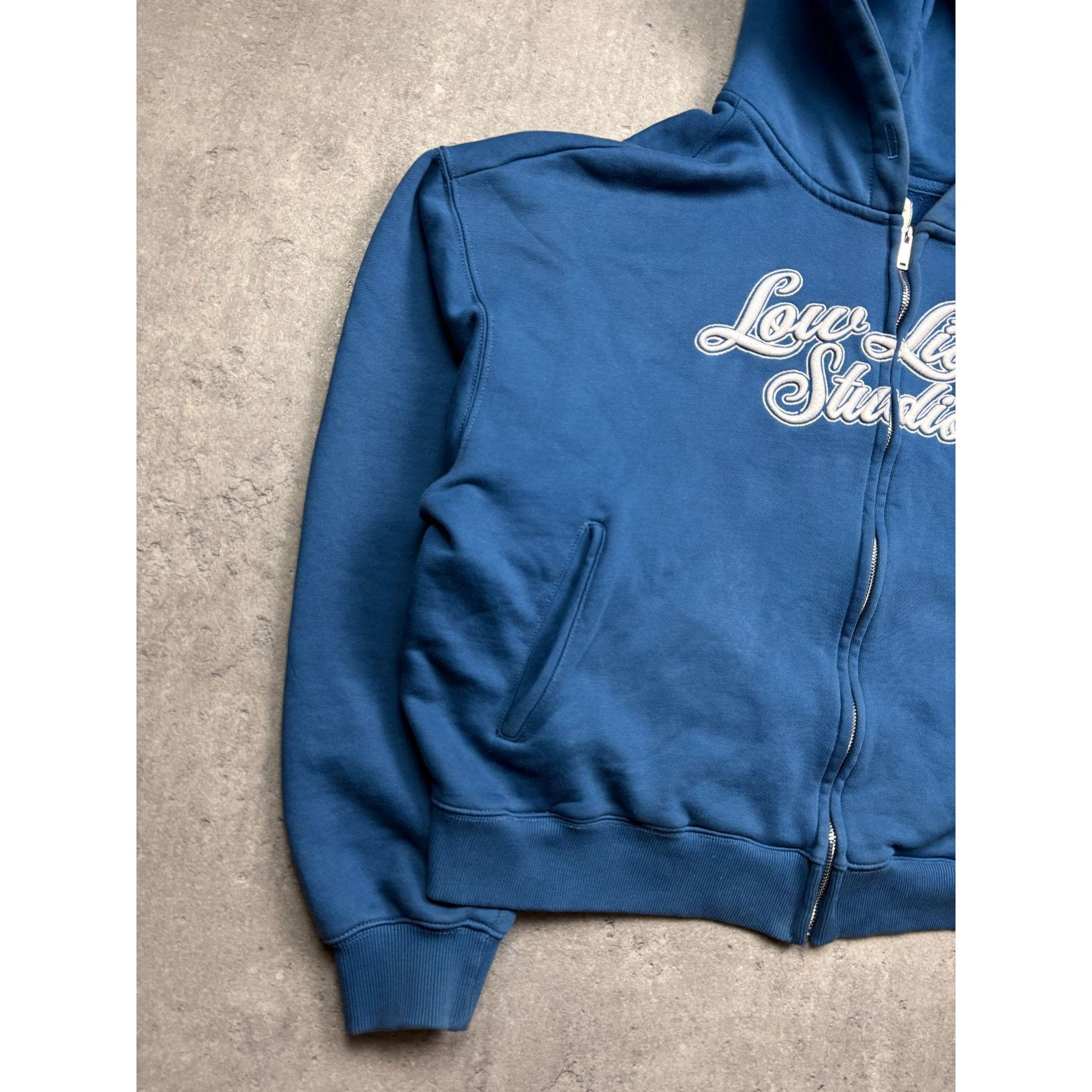 Vintage Low-Lights Studios Blue Zip-Up Hoodie With Embroidered Logo Size US M / EU 48-50 / 2 - 8 Thumbnail