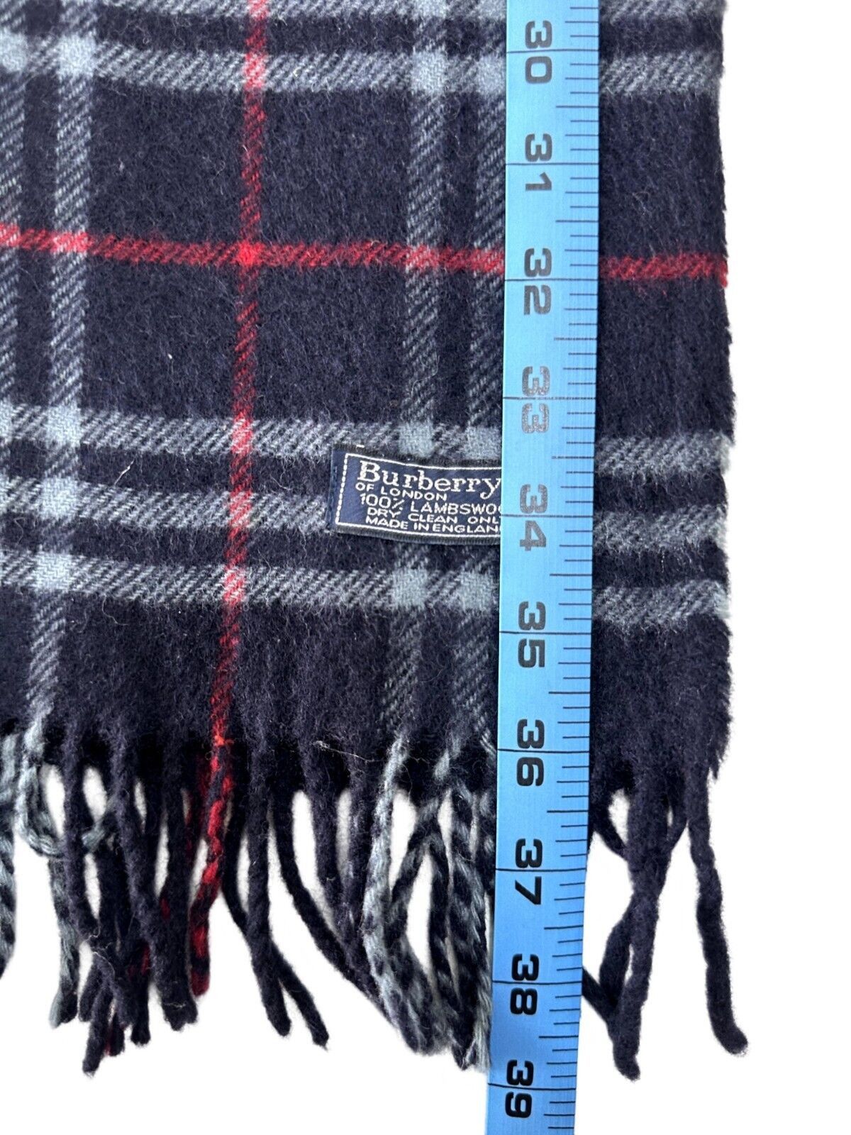 Burberry Burberrys Authentic Unisex Scarf Navy Blue 100% Lambswool Size ONE SIZE - 6 Thumbnail