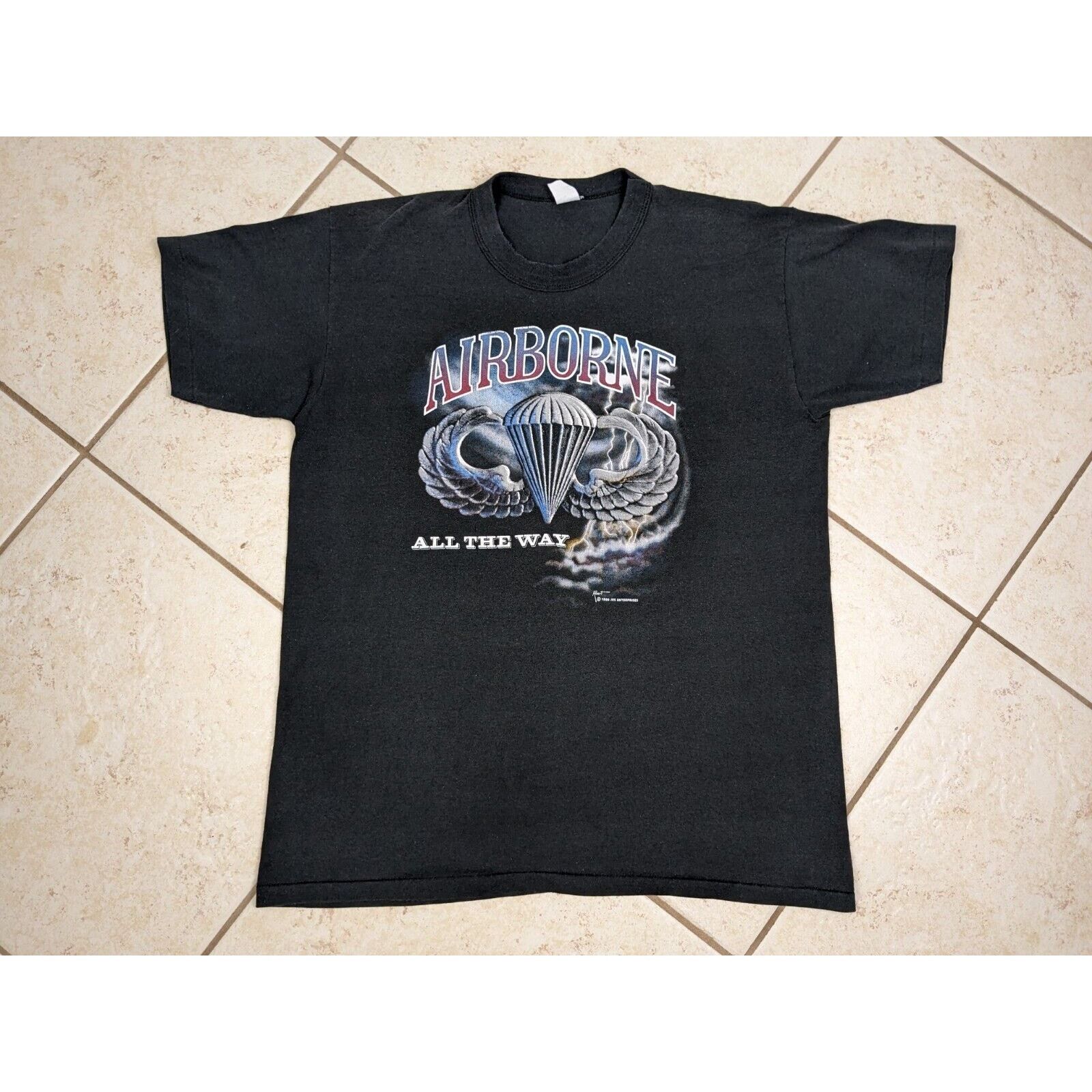 Other Vtg US Airborne All The Way Paratrooper Shirt Single Stitch Size US XL / EU 56 / 4 - 1 Thumbnail