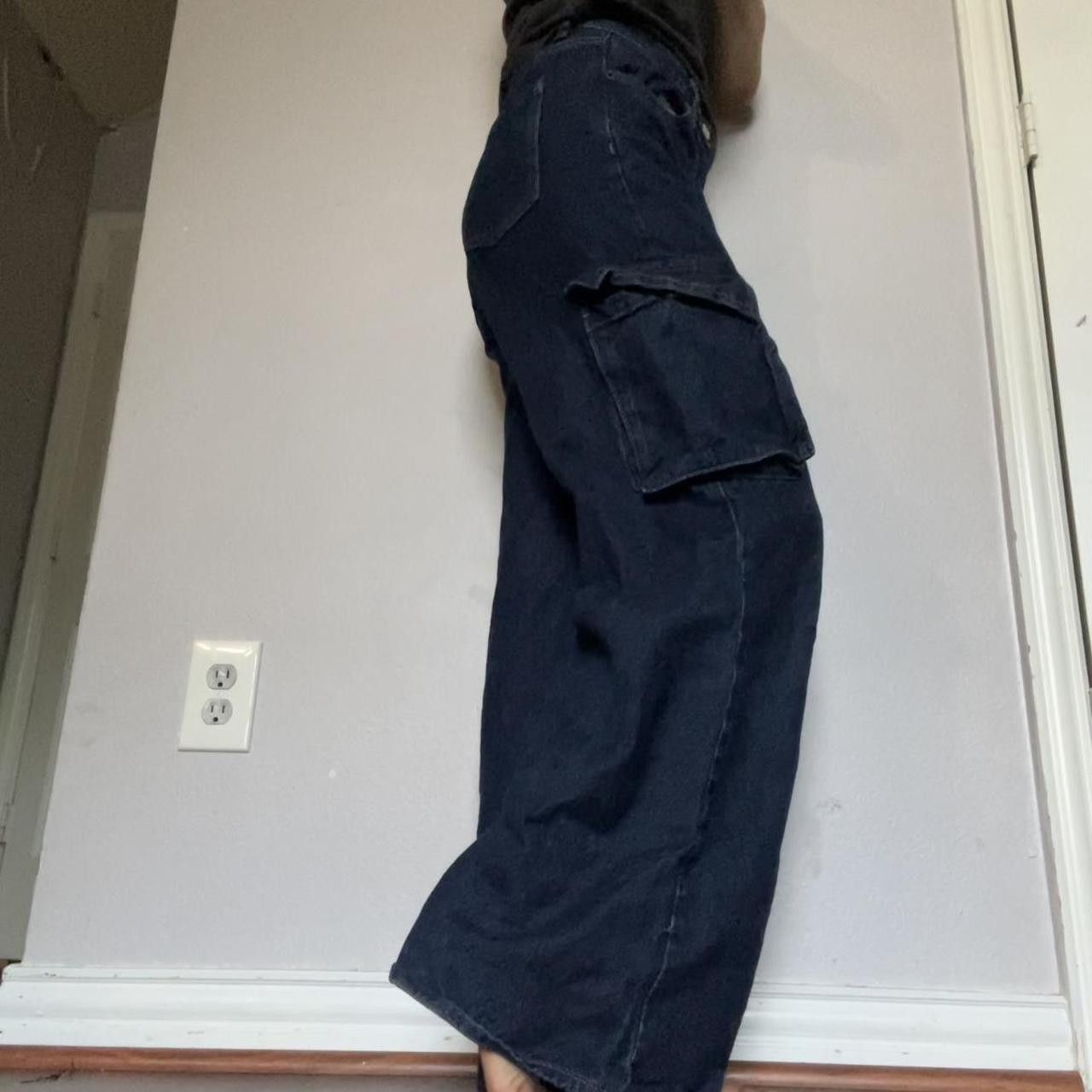 Pacsun pacsun dark wash wide-leg cargo jeans Size 25" / US 0 / IT 36 - 4 Thumbnail