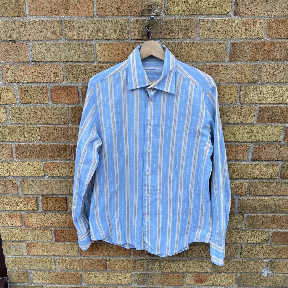 Alexander McQueen × Vintage RARE Alexander McQueen Striped Button Up Dress Shirt Large Size US L / EU 52-54 / 3 - 2 Thumbnail