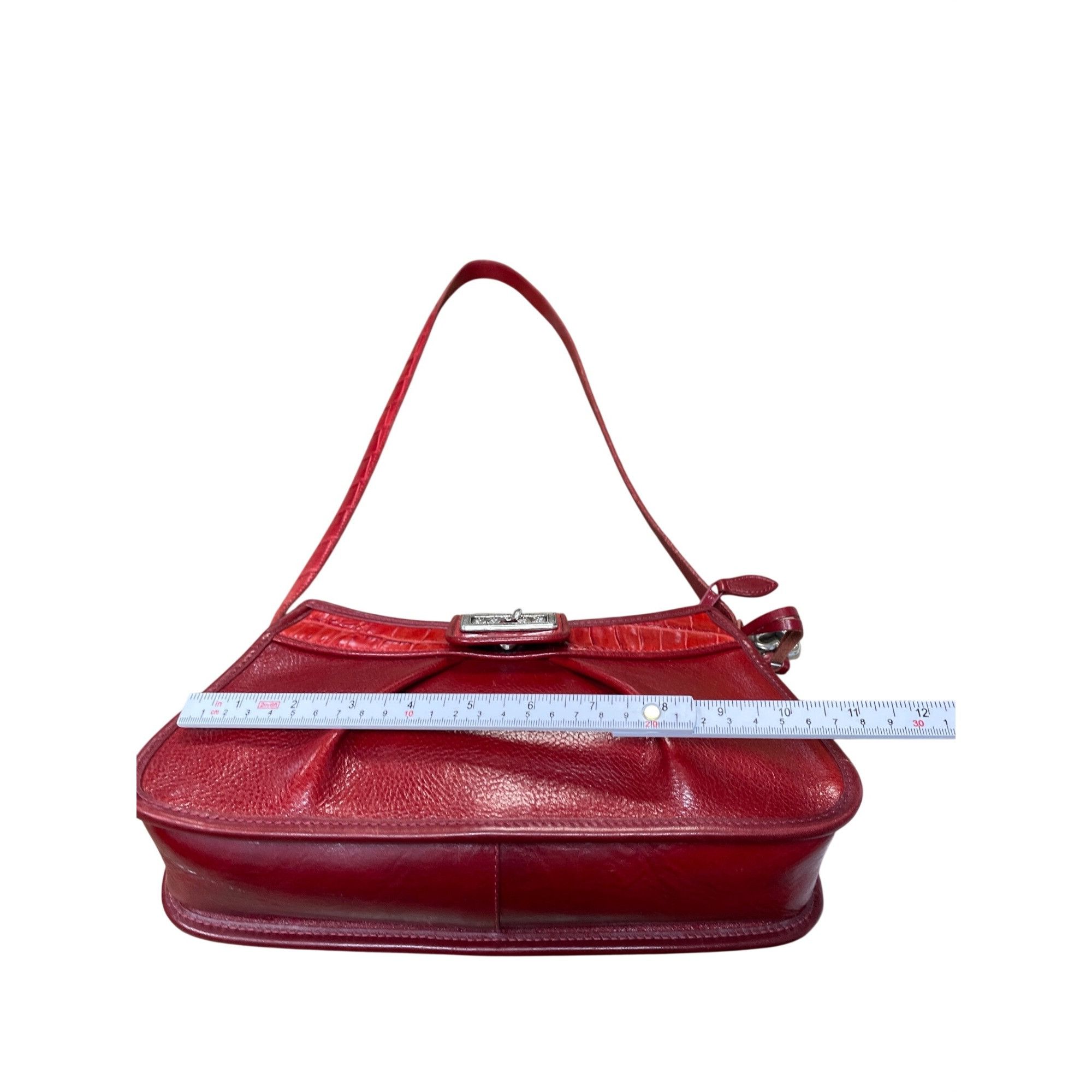 Brighton Brighton womans red leather pebbled shoulder handbag style A Size ONE SIZE - 13 Thumbnail