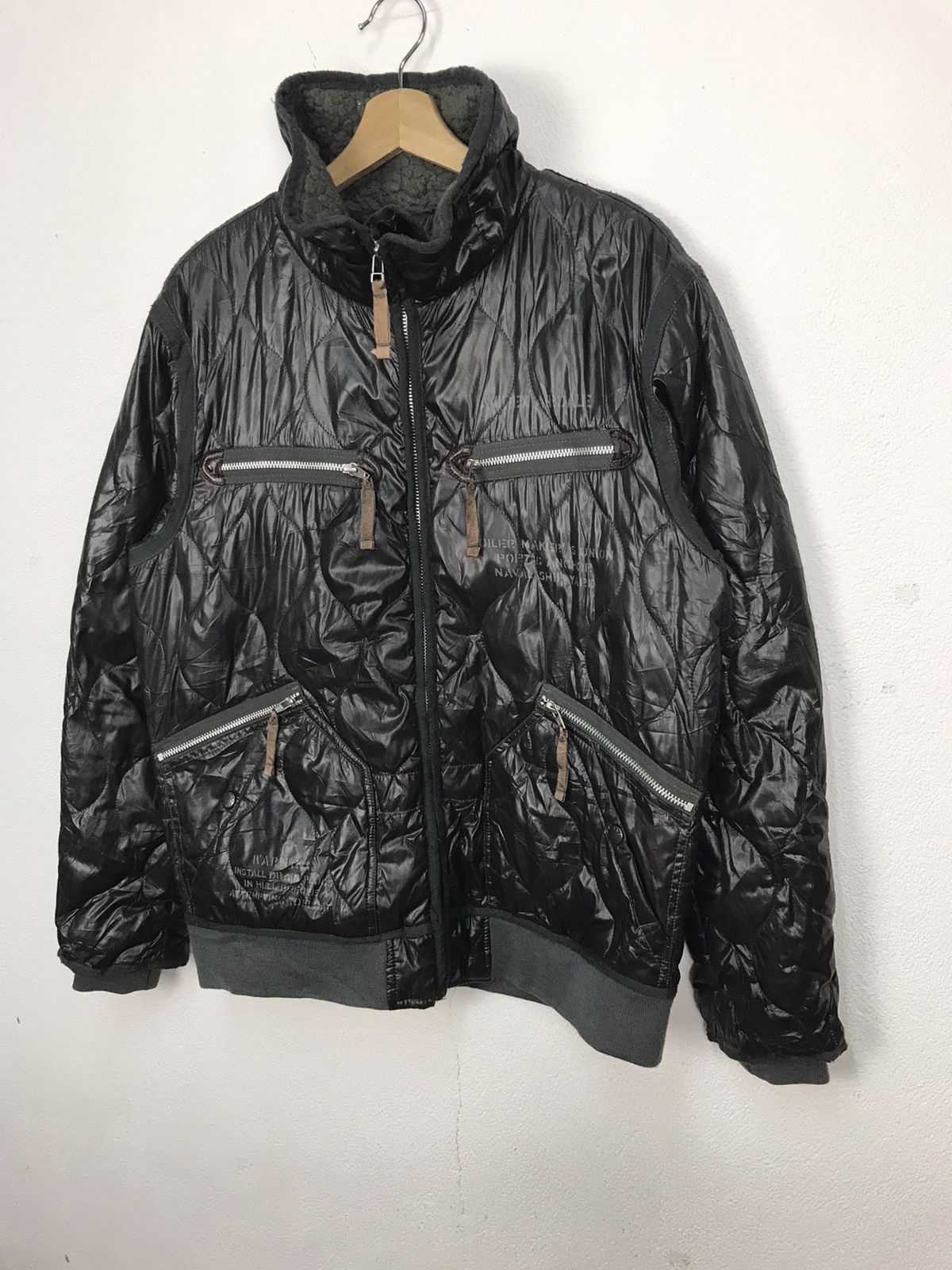 Avirex × Japanese Brand Avirex Quilting Jacket With Boa Lining Army Green With Logo Size US XL / EU 56 / 4 - 2 Thumbnail