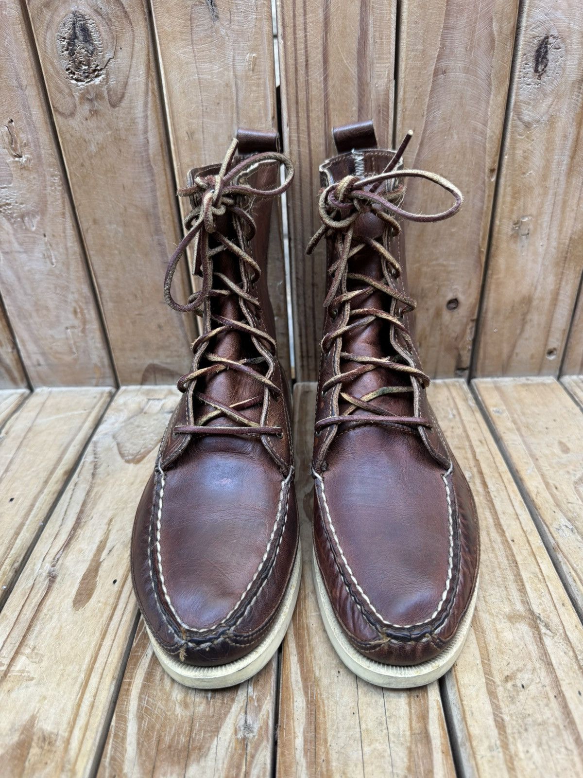 Red Wing Red Wing For J.Crew brown wabasha leather boots US 5 E UK 4 Size US 5 / EU 37 - 6 Thumbnail
