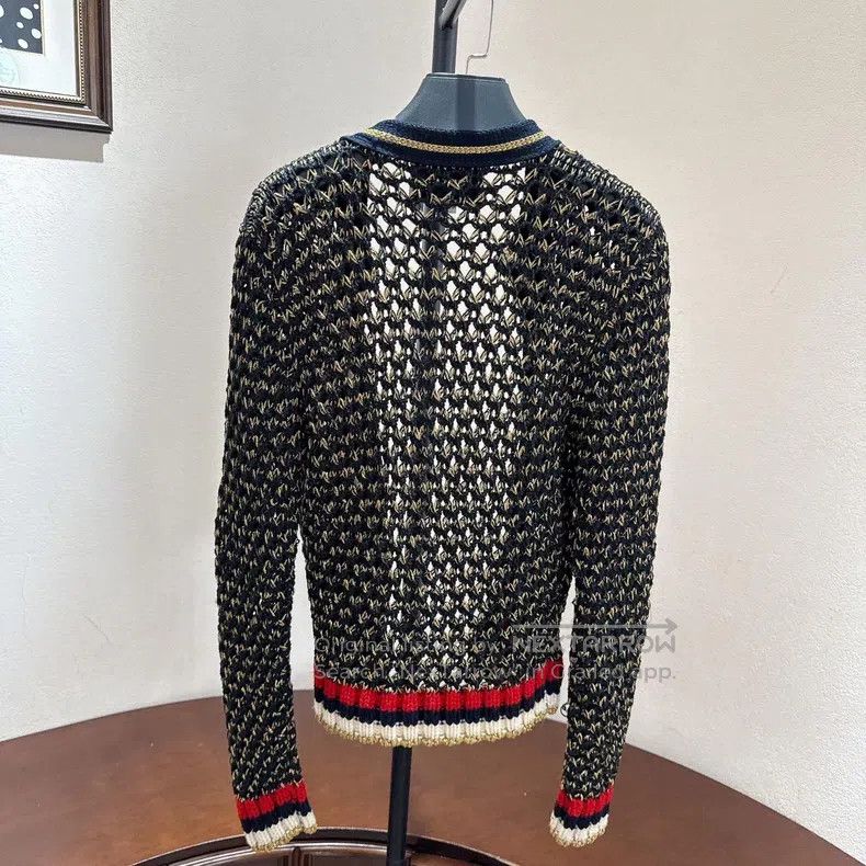 Gucci Gucci Heavy handmade hollow knitted cardigan coat Size L / US 10 / IT 46 - 2 Thumbnail