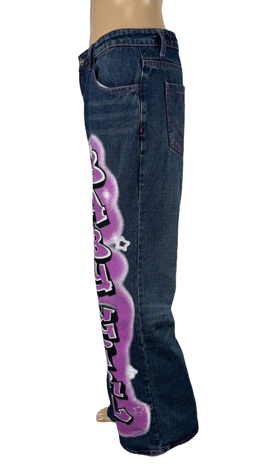 Jaded London Jaded London Stright Jeans Baby Girl Graffiti Printed Size 30" / US 8 / IT 44 - 4 Thumbnail