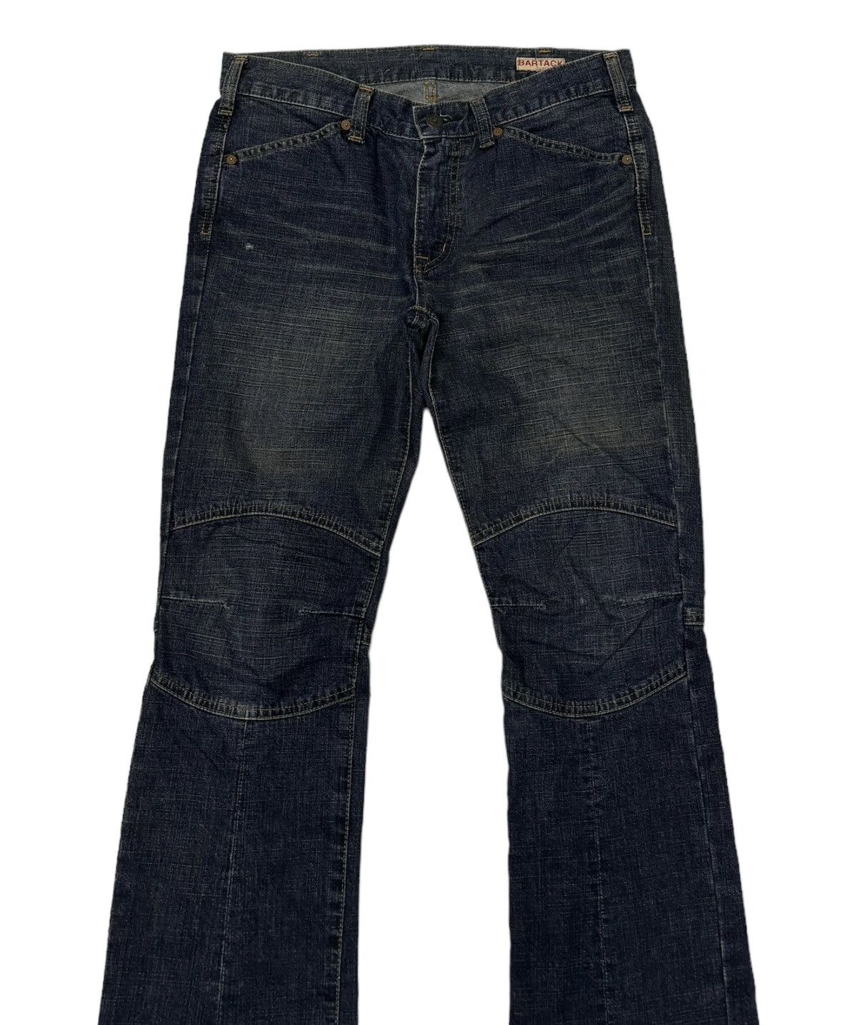 If Six Was Nine VINTAGE BARTACK PATCHWORK FLARE DENIM JEANS Size US 31 - 3 Thumbnail