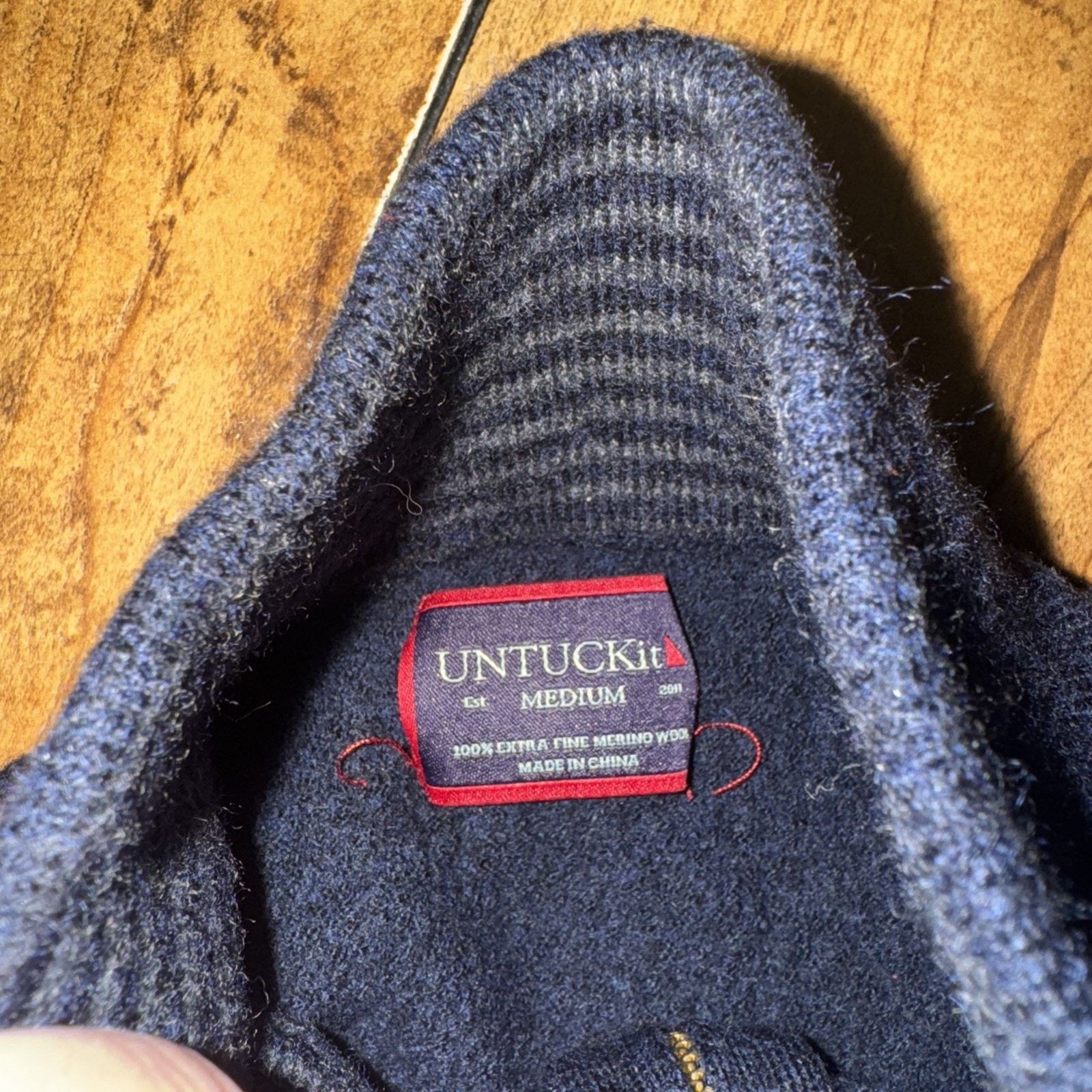 UNTUCKit Youth Untuckit Quarter Zip Merino Wool Navy Blue Med 16x18 Size US M / EU 48-50 / 2 - 2 Thumbnail