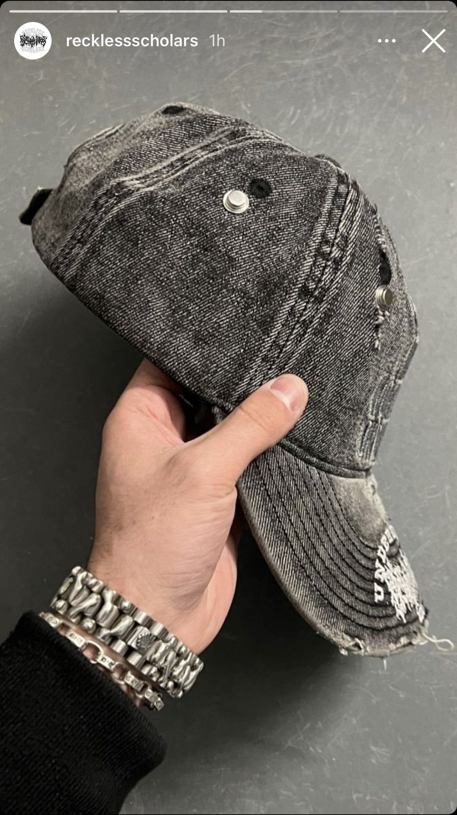 Other WORKiNG ON DYiNG x RECKLESS SCHOLARS DiSTRESSED DAD CAP HAT Size ONE SIZE - 10 Thumbnail