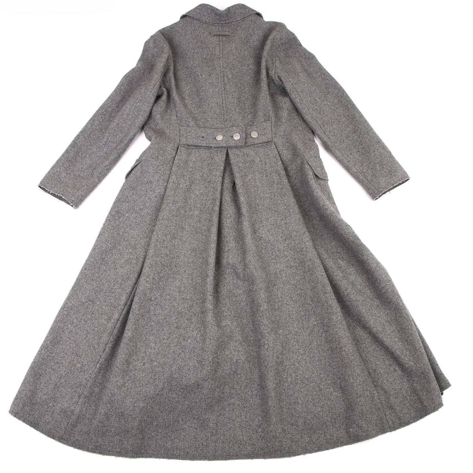 Jean Paul Gaultier Wool Nylon Blend Metal Logo Button Long Double Coat Gray 48 Size US M / EU 48-50 / 2 - 14 Thumbnail