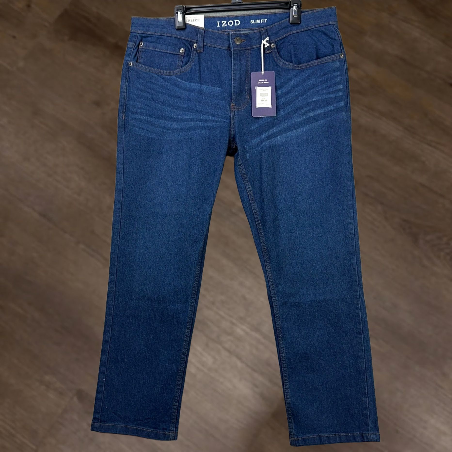 Izod VINTAGE Izod Sport Flex Men Slim Jeans 38X30 Blue 5 Pockets Performance Tech Stretch NEW Size US 38 / EU 54 - 1 Thumbnail
