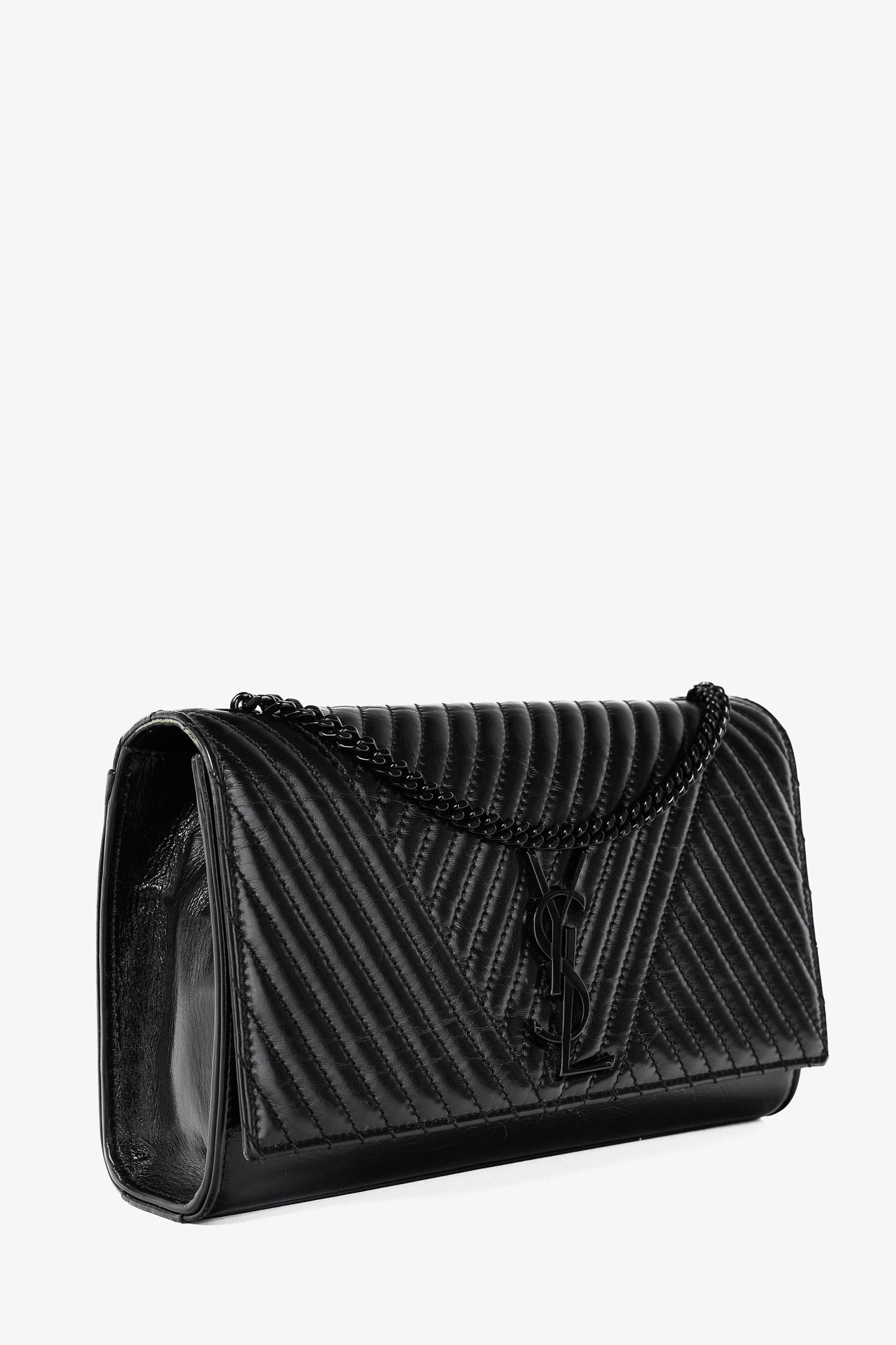 Saint Laurent Paris Saint Laurent Kate Medium Black Matelassé Leather Crossbody Size ONE SIZE - 2 Thumbnail