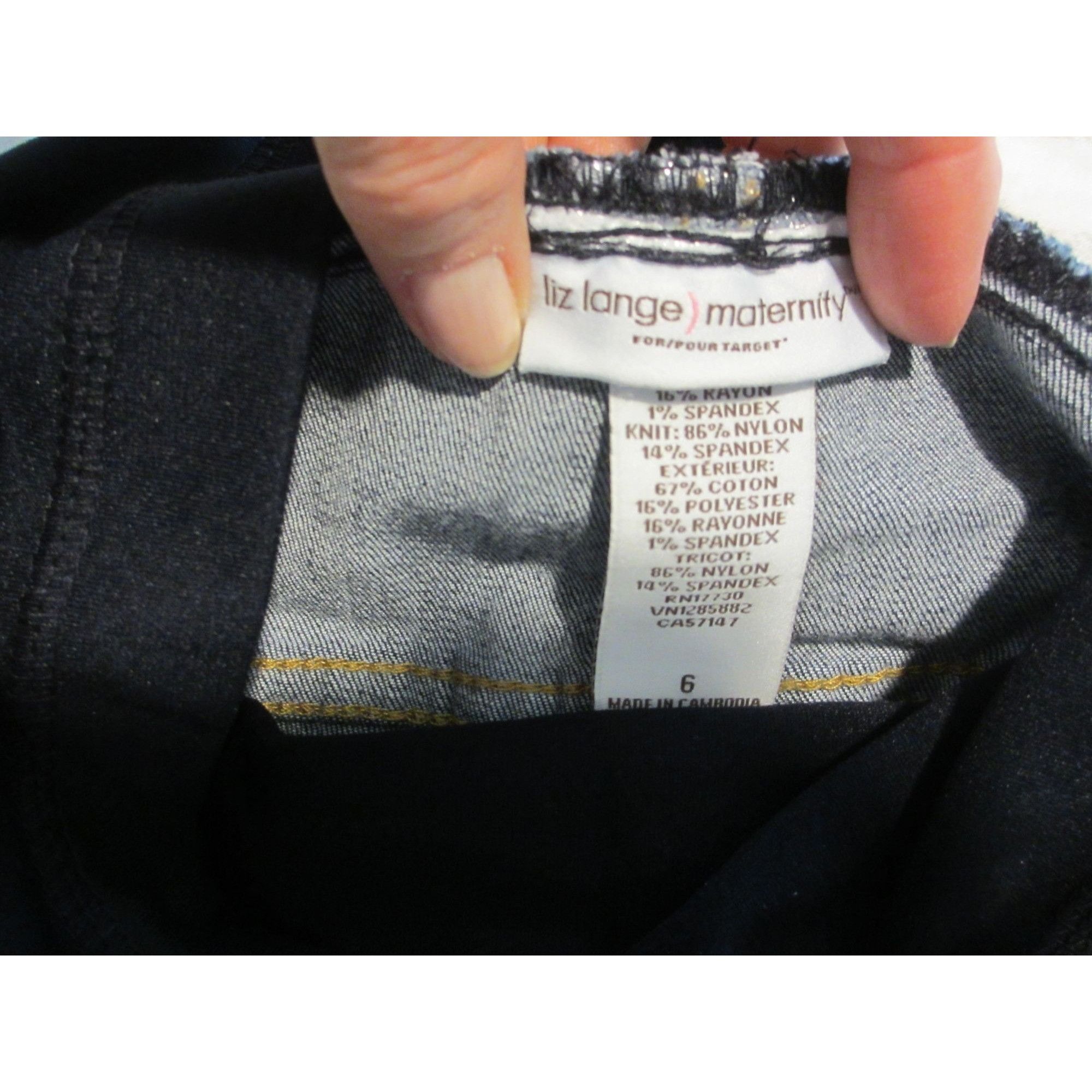 Other Liz Lange Maternity Denim Jeans Size 6 Dark Wash Over-Belly Size 28" / US 6 / IT 42 - 4 Thumbnail