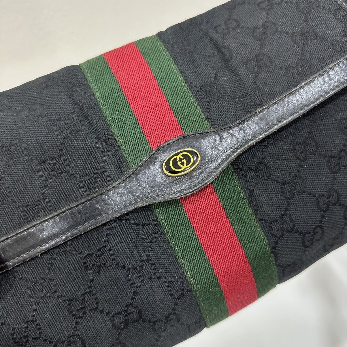 Gucci ‼️YES‼️ VINTAGE GUCCI SHERRY LINE GG CANVAS MONOGRAM POUCH BAG Size ONE SIZE - 5 Thumbnail