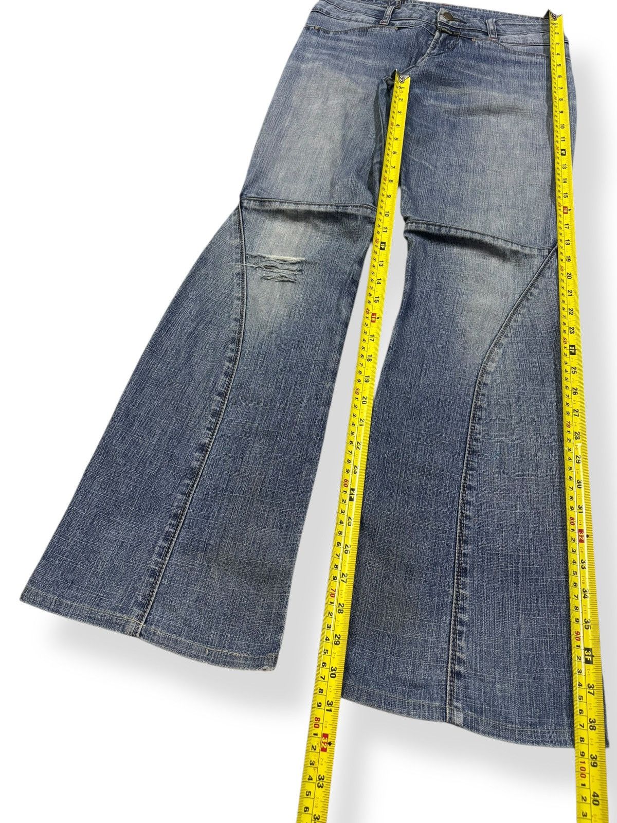Marithe + Francois Girbaud Vintage Marithe Francois Girbaud Flare Distressed Jeans Size 29" - 12 Thumbnail