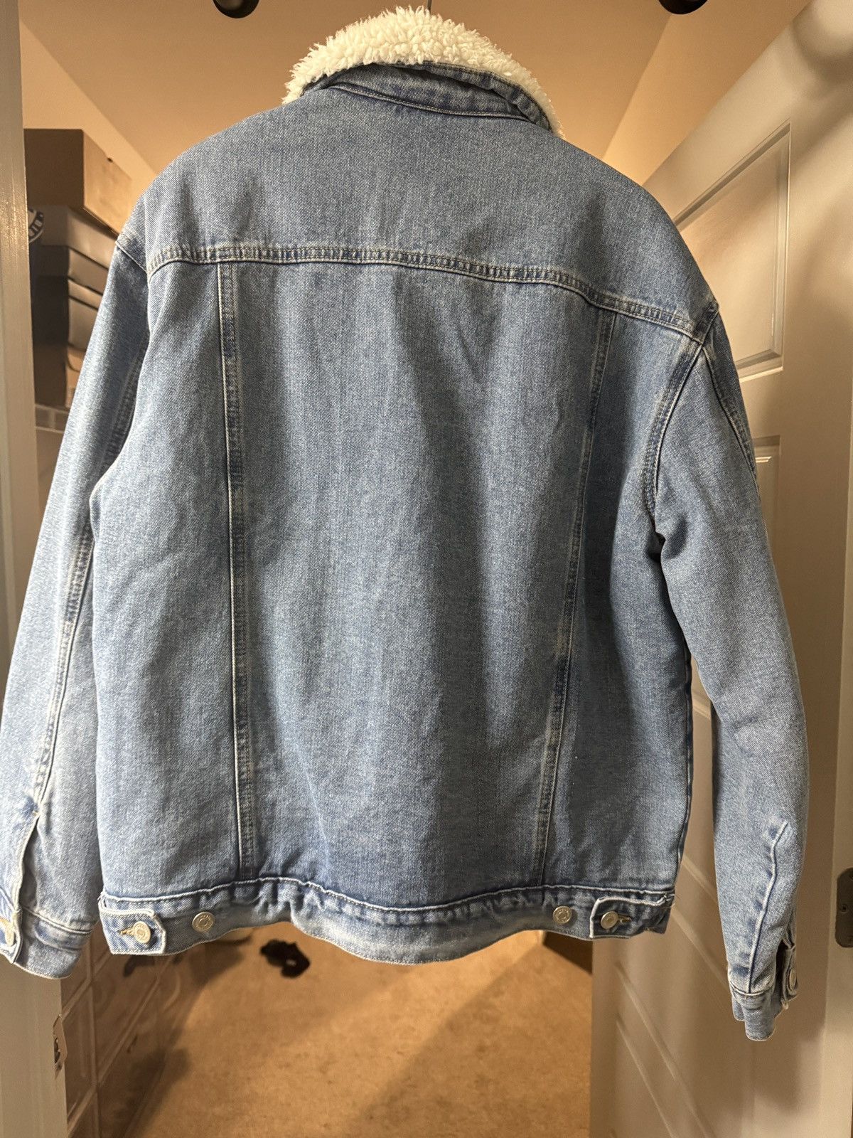 Forever 21 Denim Faux Shearling Jacket Size US M / EU 48-50 / 2 - 2 Thumbnail