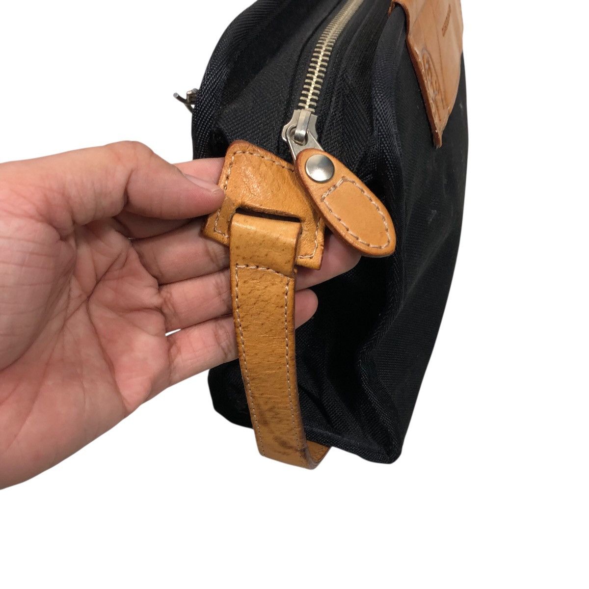 Jean Charles De Castelbajac 📌Rich Black Vintage Pouch Bag Leather Hand Castelbajac Size ONE SIZE - 10 Thumbnail
