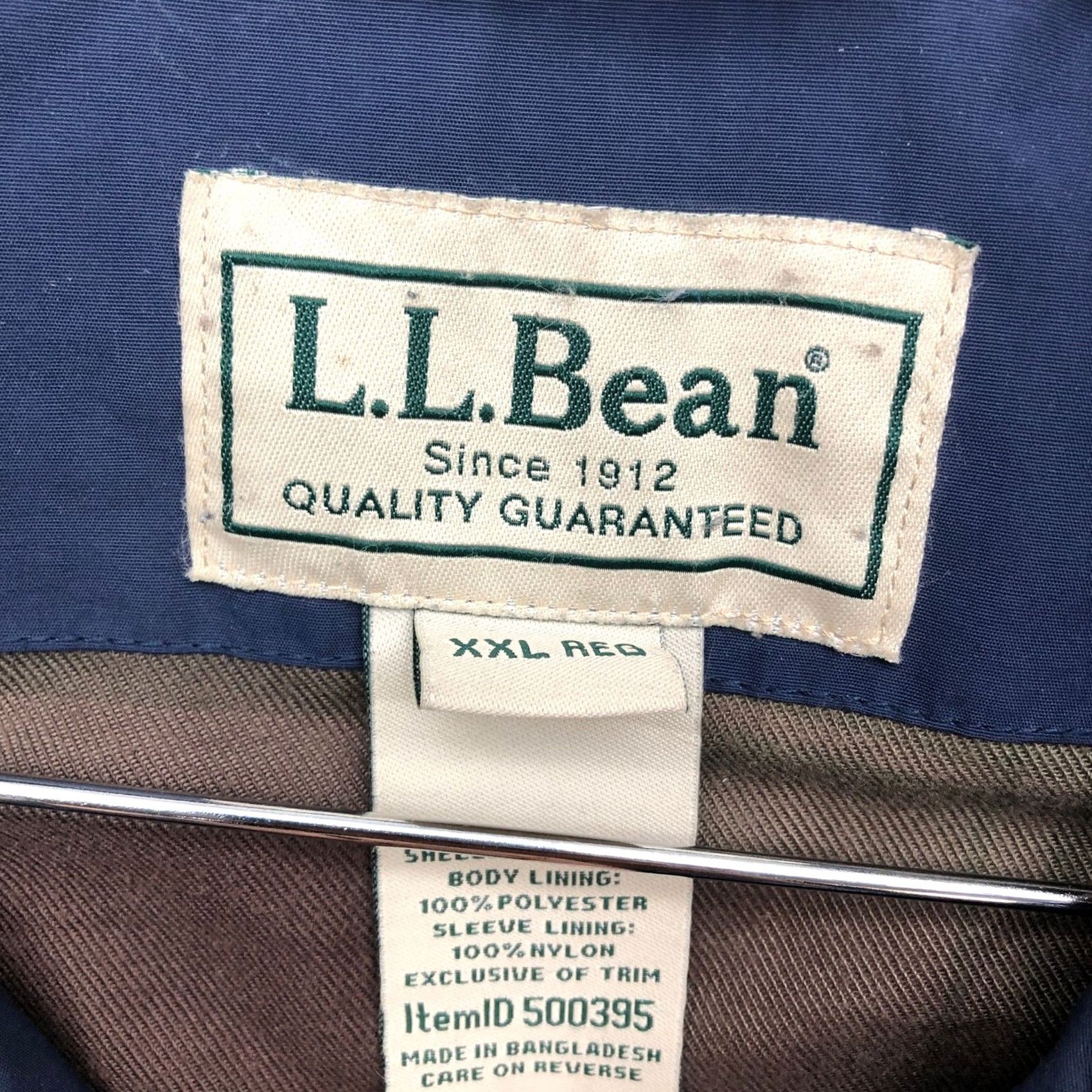 Vintage LL Bean Lined Nylon Bomber Jacket Mens XXL Navy Full Zip Pockets Logo Wind Water Resistant Size US XXL / EU 58 / 5 - 4 Thumbnail