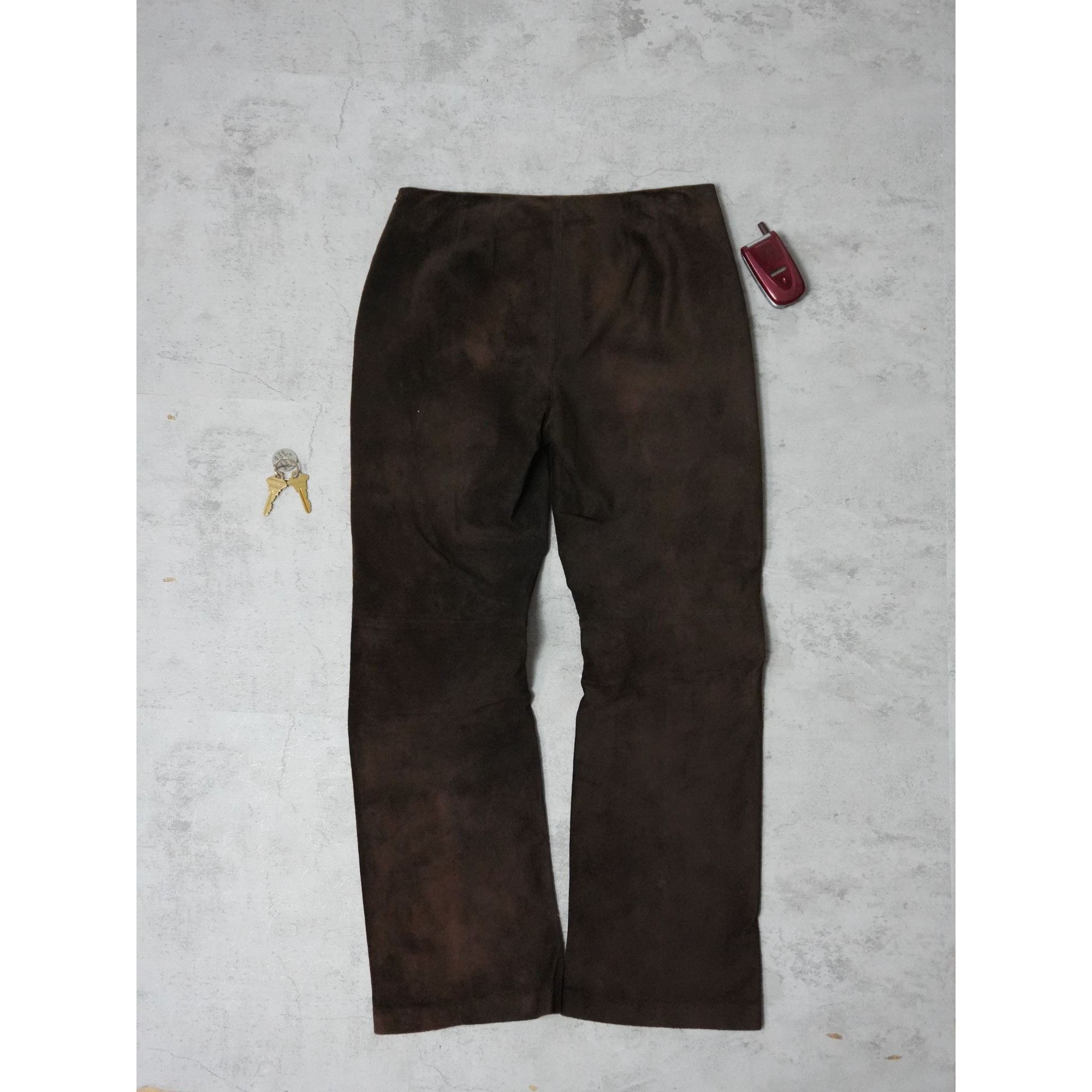 Other Y2k Apostrophe Leather Brown Suede Pants Size US 34 / EU 50 - 3 Thumbnail