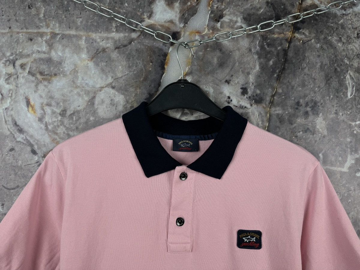 Paul & Shark Paul & Shark Yachting Polo Shirt Pink Navy Trim Logo Patch Size US L / EU 52-54 / 3 - 2 Thumbnail