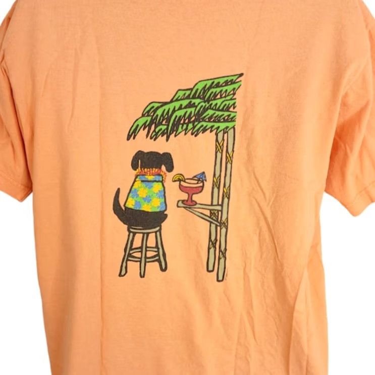 Vintage VINTAGE Gravity Tropical Dog T Shirt Mens Large 90s Florida Keys Palm Tree Orange Cotton Crew Neck Short Sleeve Dog Daze Womens Mens Boys Girls Size US L / EU 52-54 / 3 - 4 Thumbnail