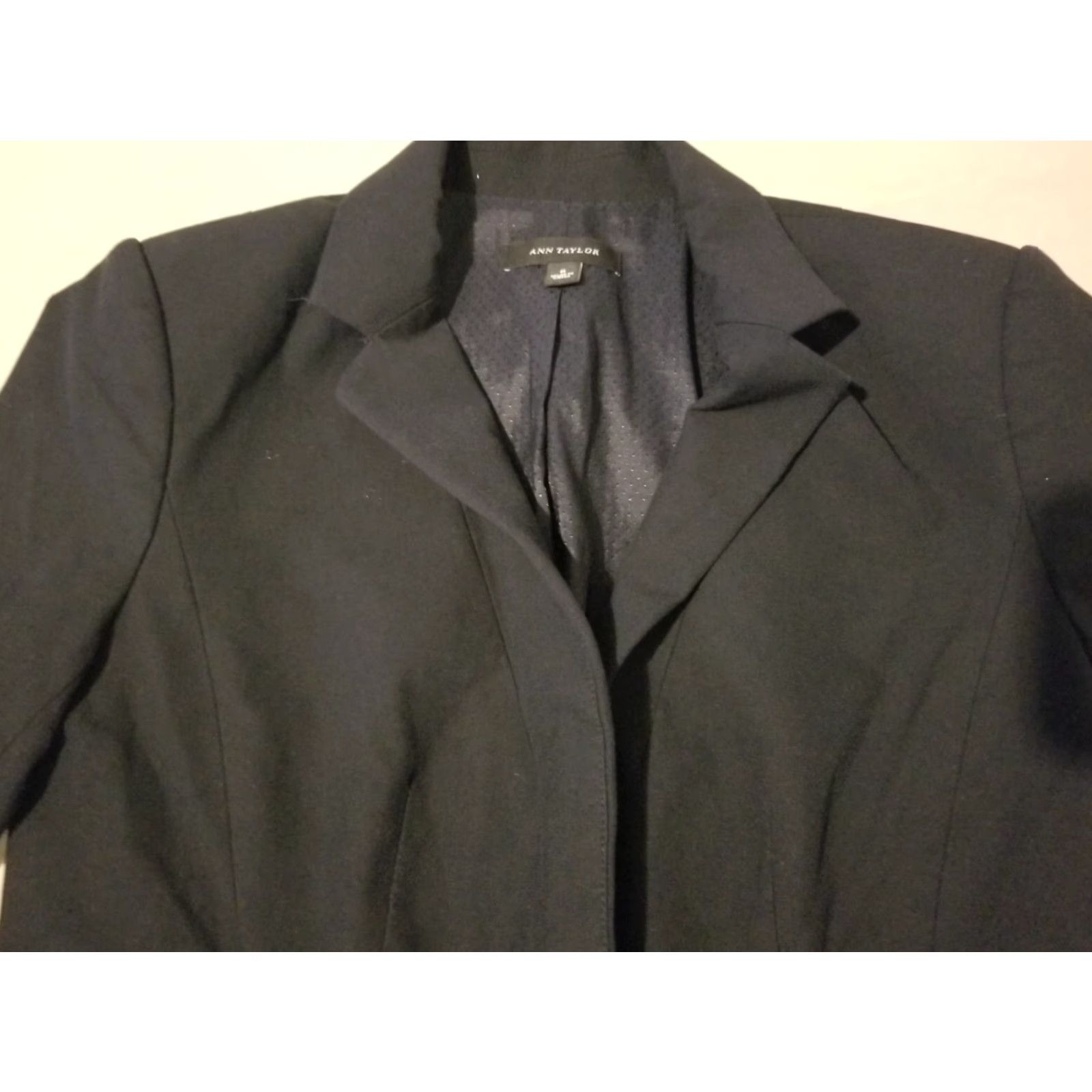Ann Taylor Womens Ann Taylor Jacket Blazer 6 Black Size M / US 6-8 / IT 42-44 - 2 Thumbnail