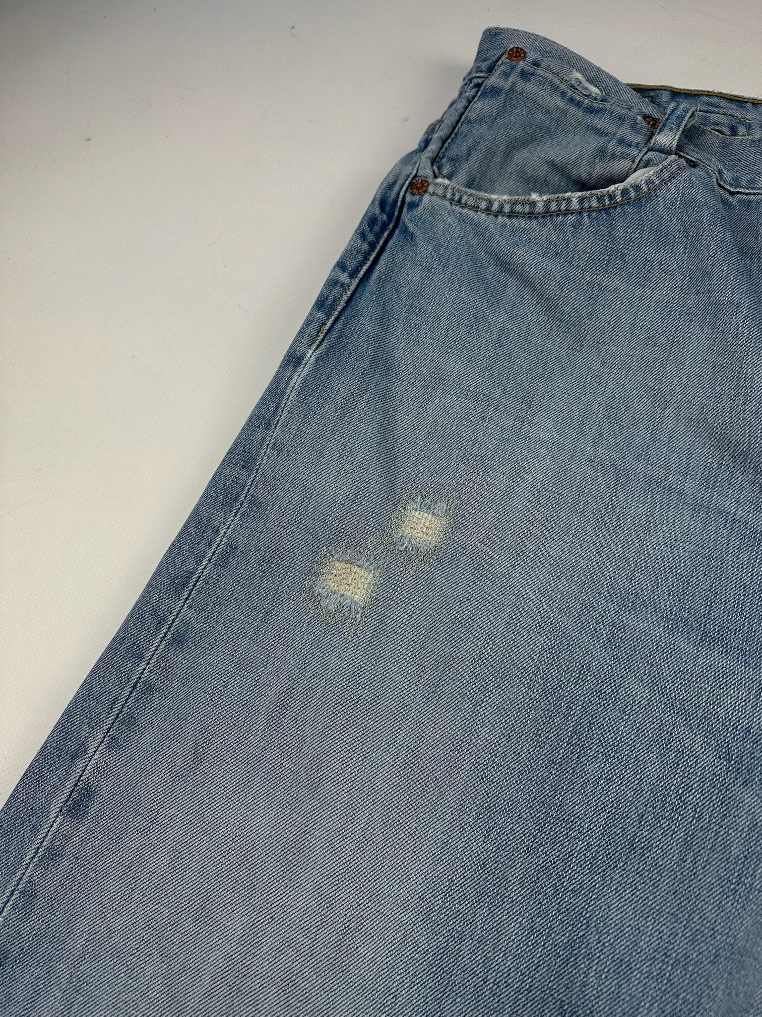 Levi's Vintage Levi’s Blue Faded Washed Buckle Back Straight Jeans Size US 34 / EU 50 - 5 Thumbnail