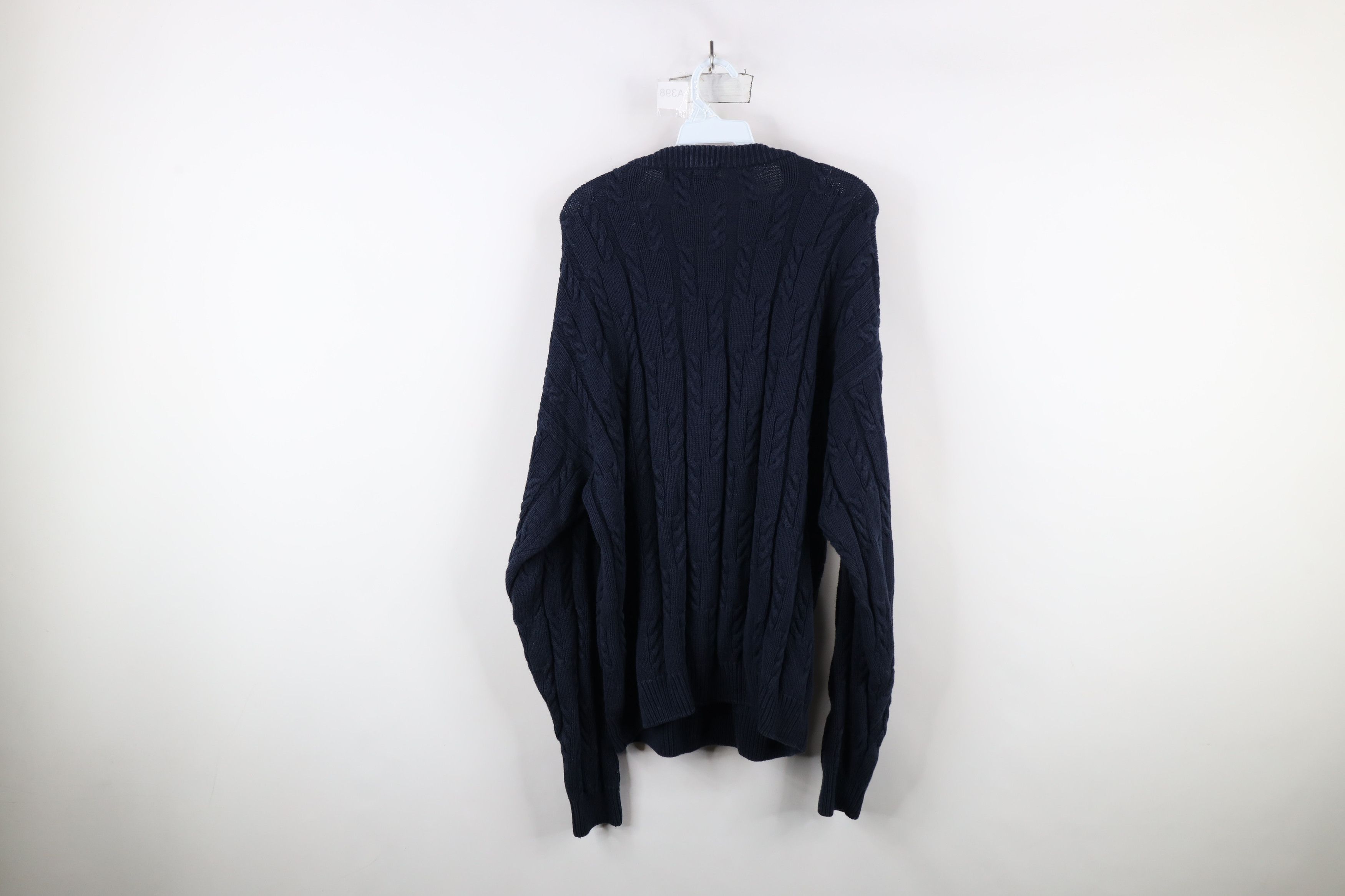 Ralph Lauren × Vintage Vintage 90s Chaps Ralph Lauren Cable Knit Crest Sweater Size US XL / EU 56 / 4 - 12 Thumbnail