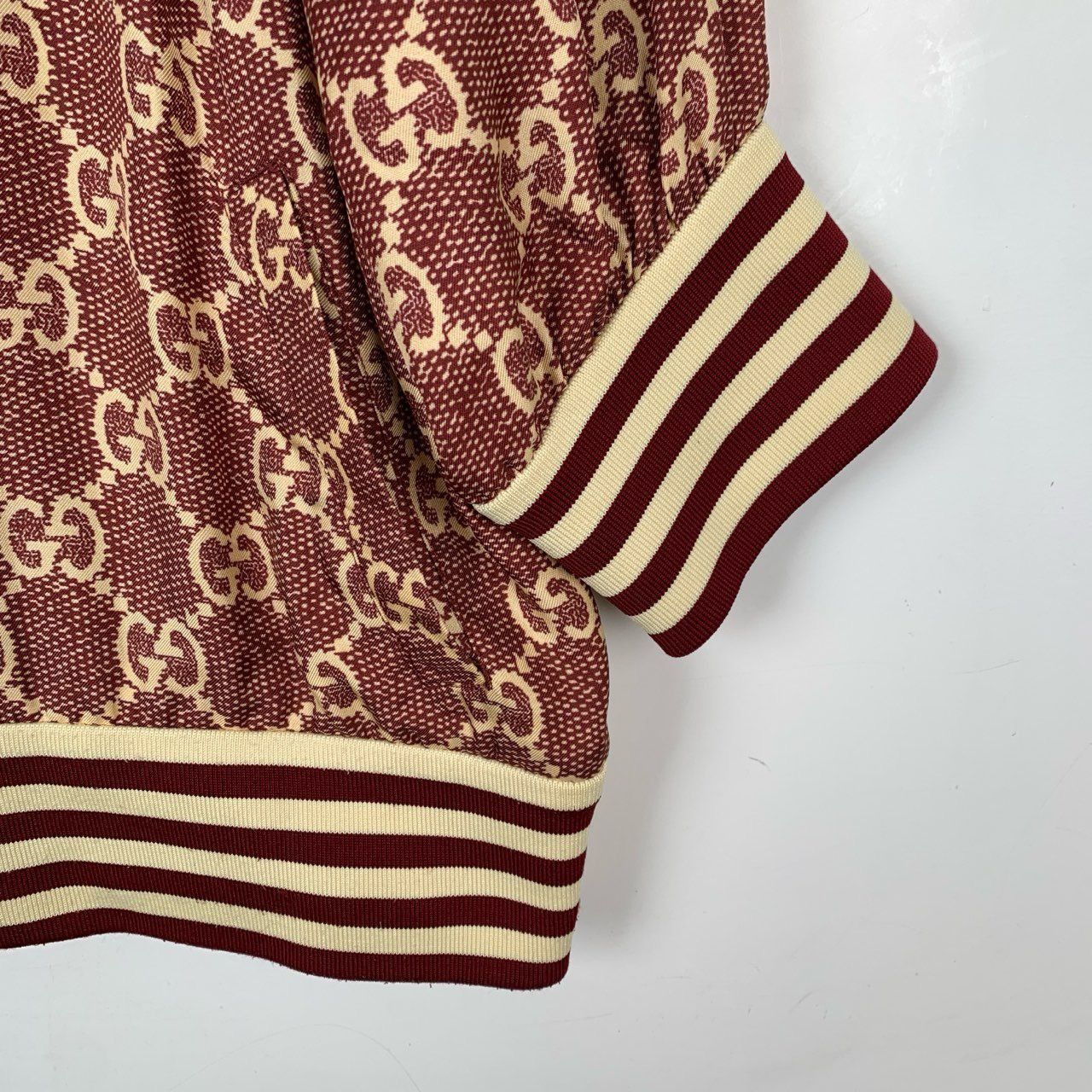 Gucci Gucci Logo Monogram Red Silk Zip-Up Jacket Size S / US 4 / IT 40 - 4 Thumbnail