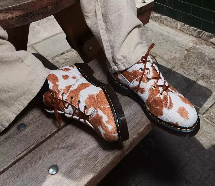 Dr. Martens CHURCH MONKEY BOOTS CALF HAIR IN JERSEY COW Size US 7 / IT 37 - 3 Thumbnail