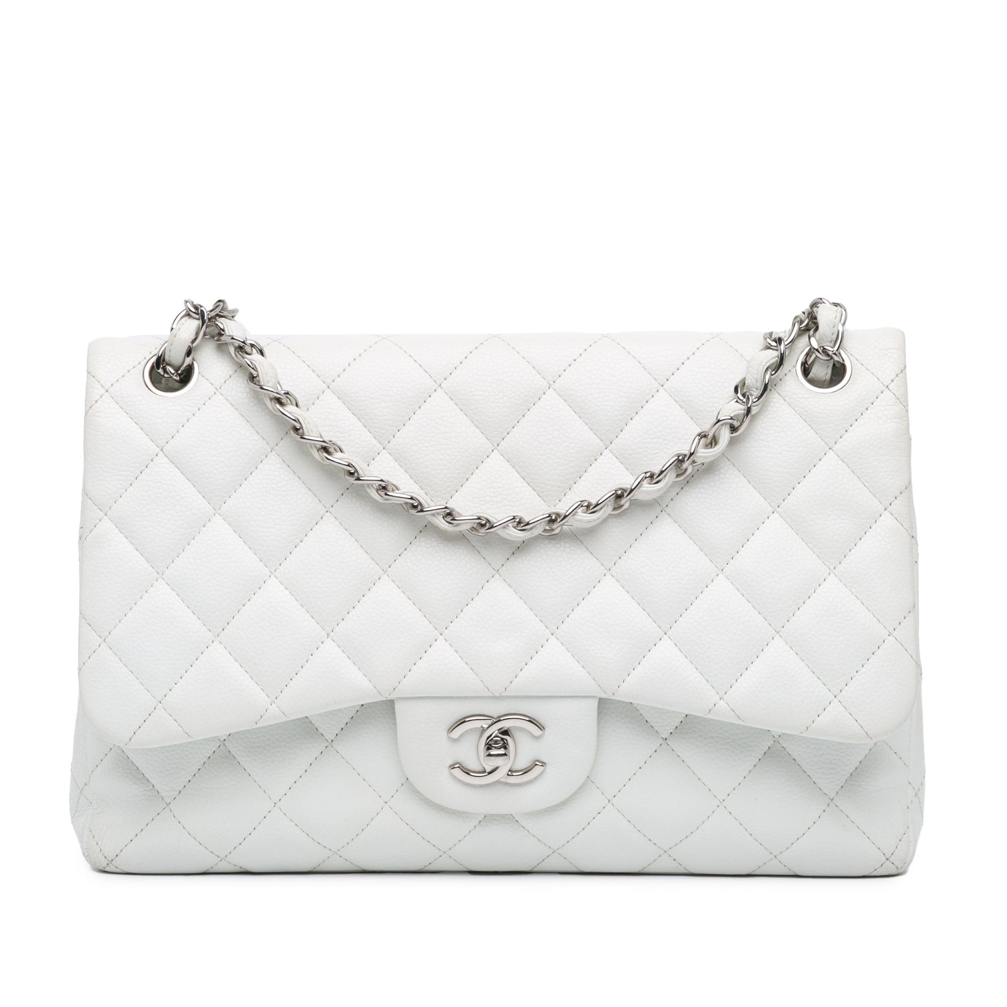 Chanel Chanel Jumbo Classic Caviar Double Flap White Size ONE SIZE - 1 Thumbnail