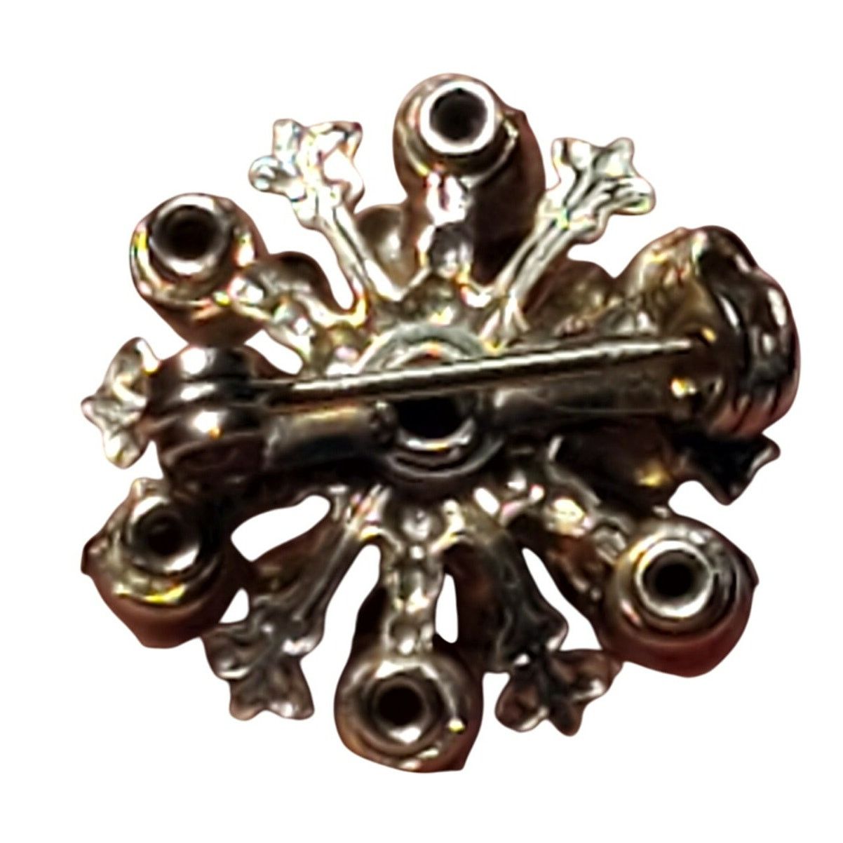 Other Starburst Brooch Purple Rhinestones Riveted Back 1/2" Vtg Size ONE SIZE - 4 Thumbnail