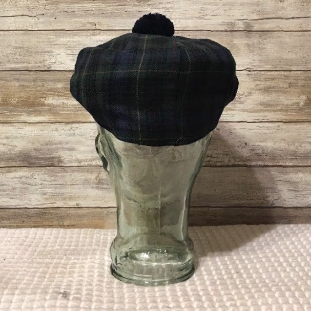 Industrie VINTAGE Highland Home Industries Plaid Cabby/Golf Style Hat Mens Large Green Plaid Golf Hat Mens Large Scotland Produced Title Size ONE SIZE - 3 Thumbnail