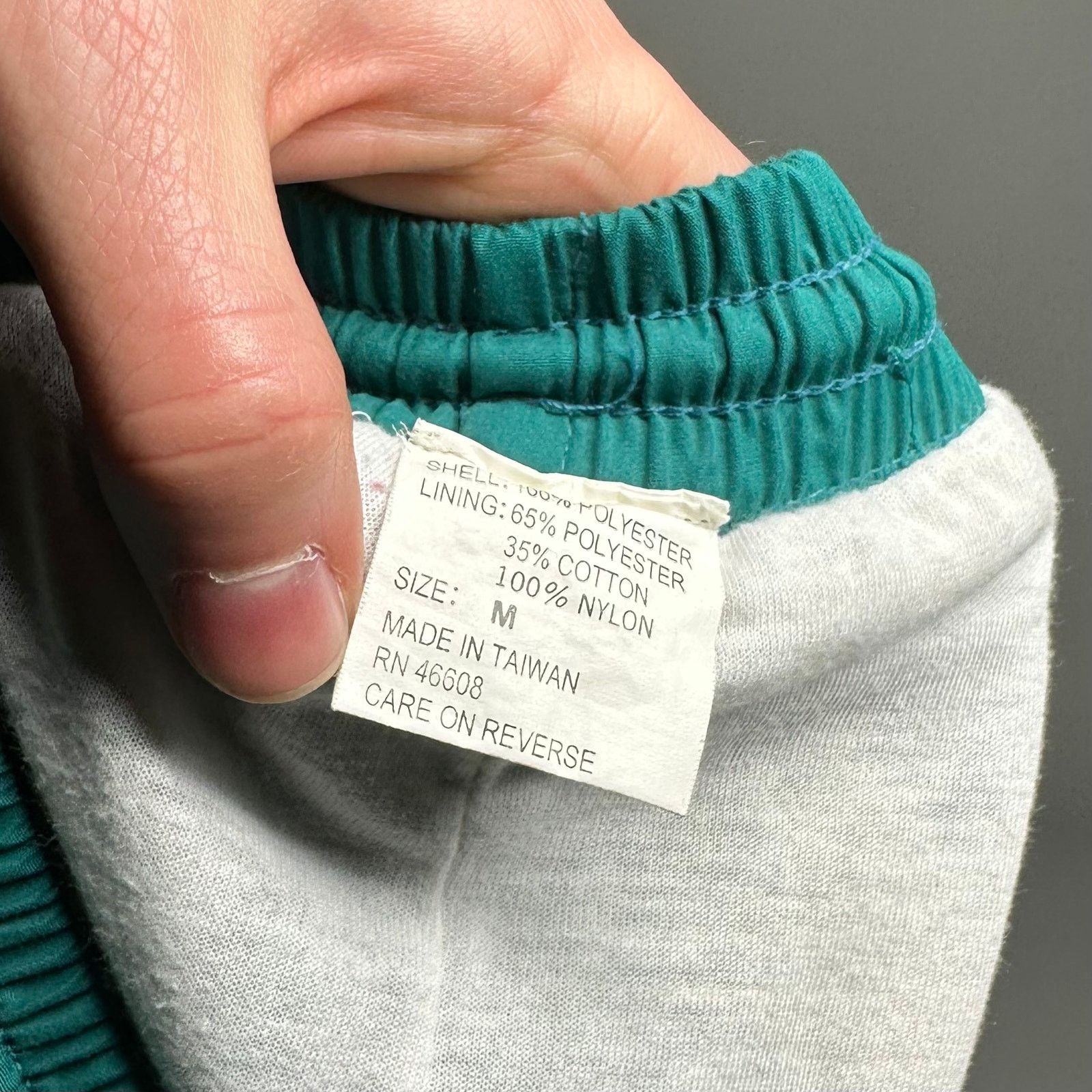 Vintage Vintage 90s Track Pants Mens M Teal Polyester Joggers Lined Size US 32 / EU 48 - 4 Thumbnail
