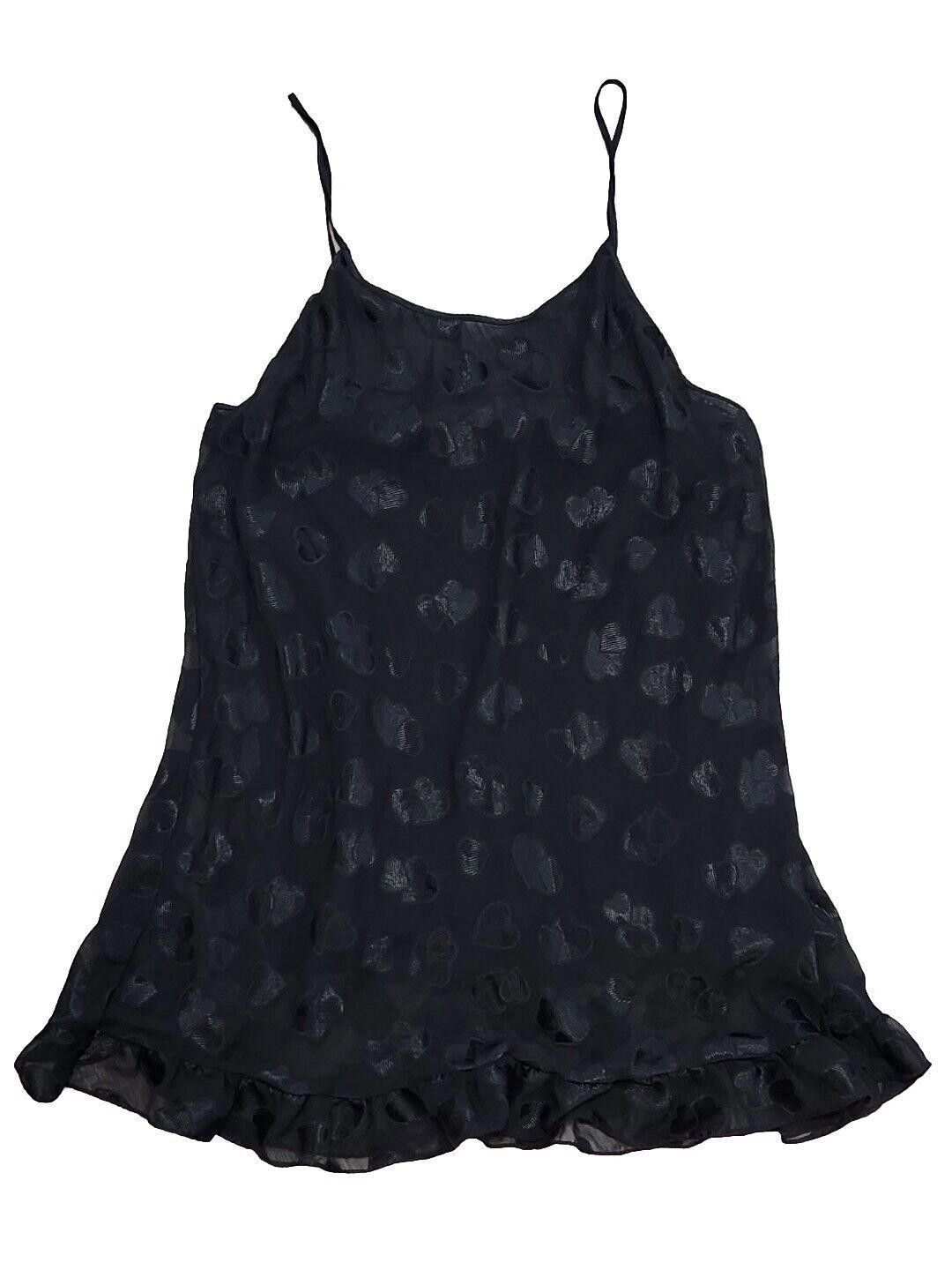 Designer Cinema Etoile Lingerie Dress Black XL hearts Sheer Y2k Trash Size ONE SIZE - 2 Thumbnail