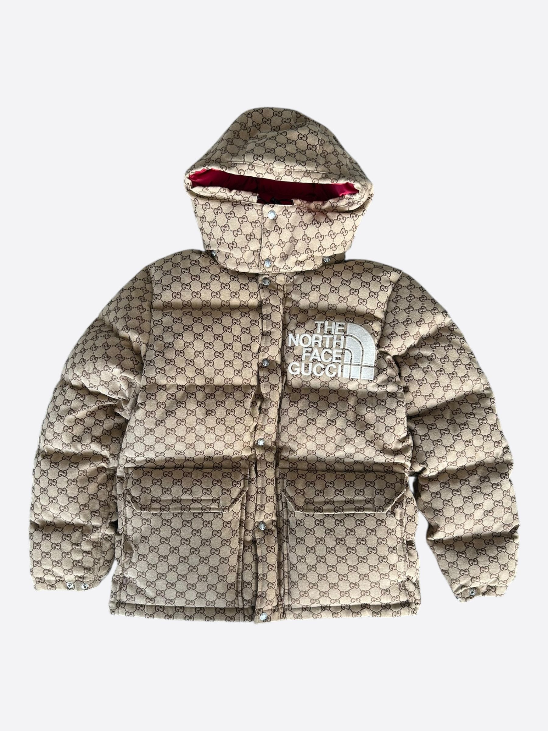 Gucci Gucci The North Face Beige GG Monogram Puffer Jacket | Grailed