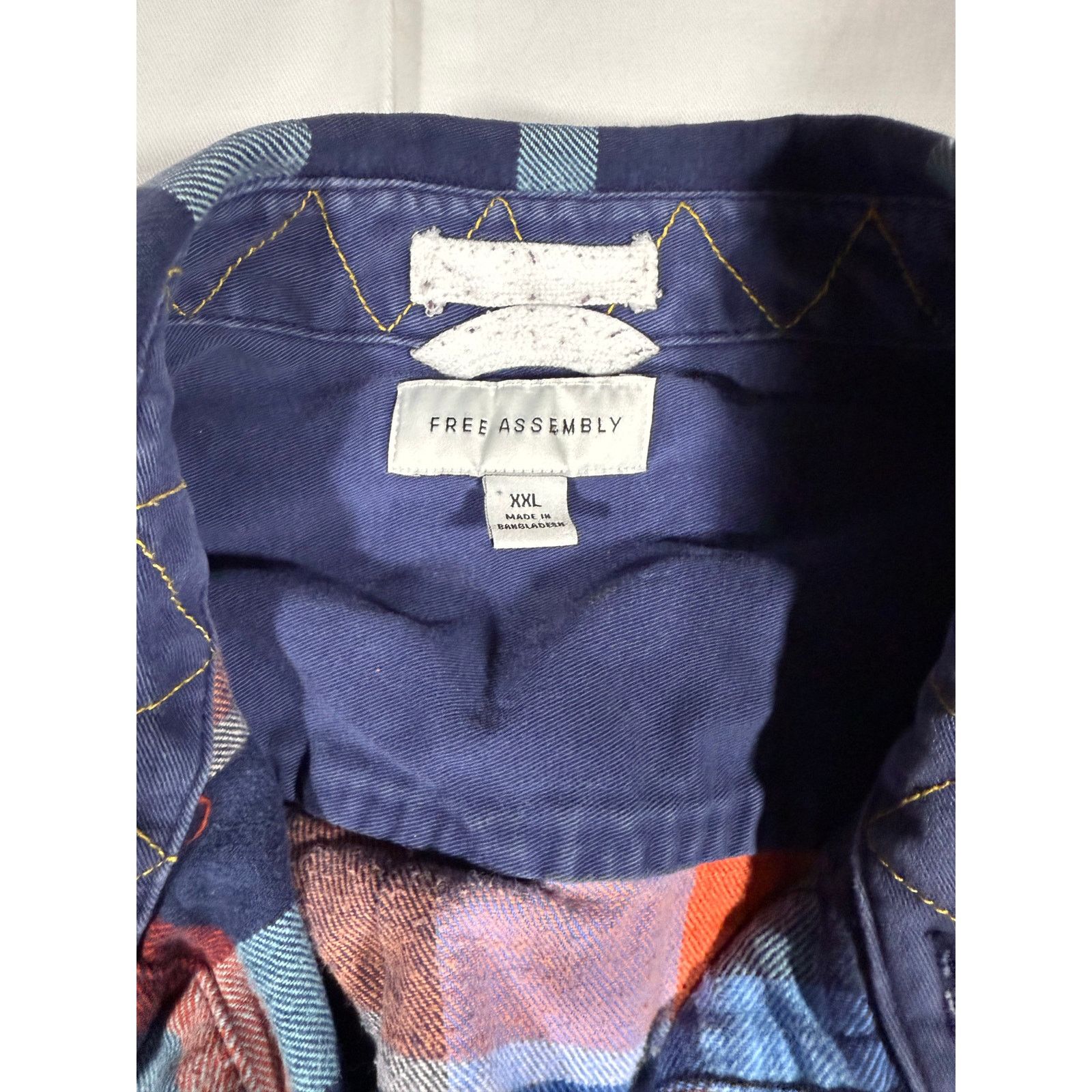Assembly New York Free Assembly XXL Flannel Shirt Mens Multicolor Plaid Cotton Size US XXL / EU 58 / 5 - 4 Thumbnail