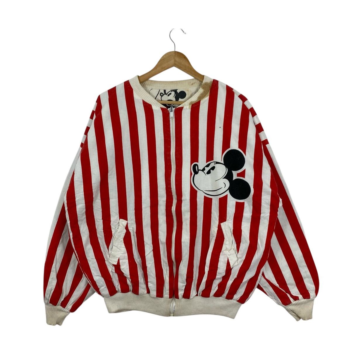Vintage Vintage 90s Mickey Mouse Reversible Striped Bomber Jacket L Size US L / EU 52-54 / 3 - 3 Thumbnail