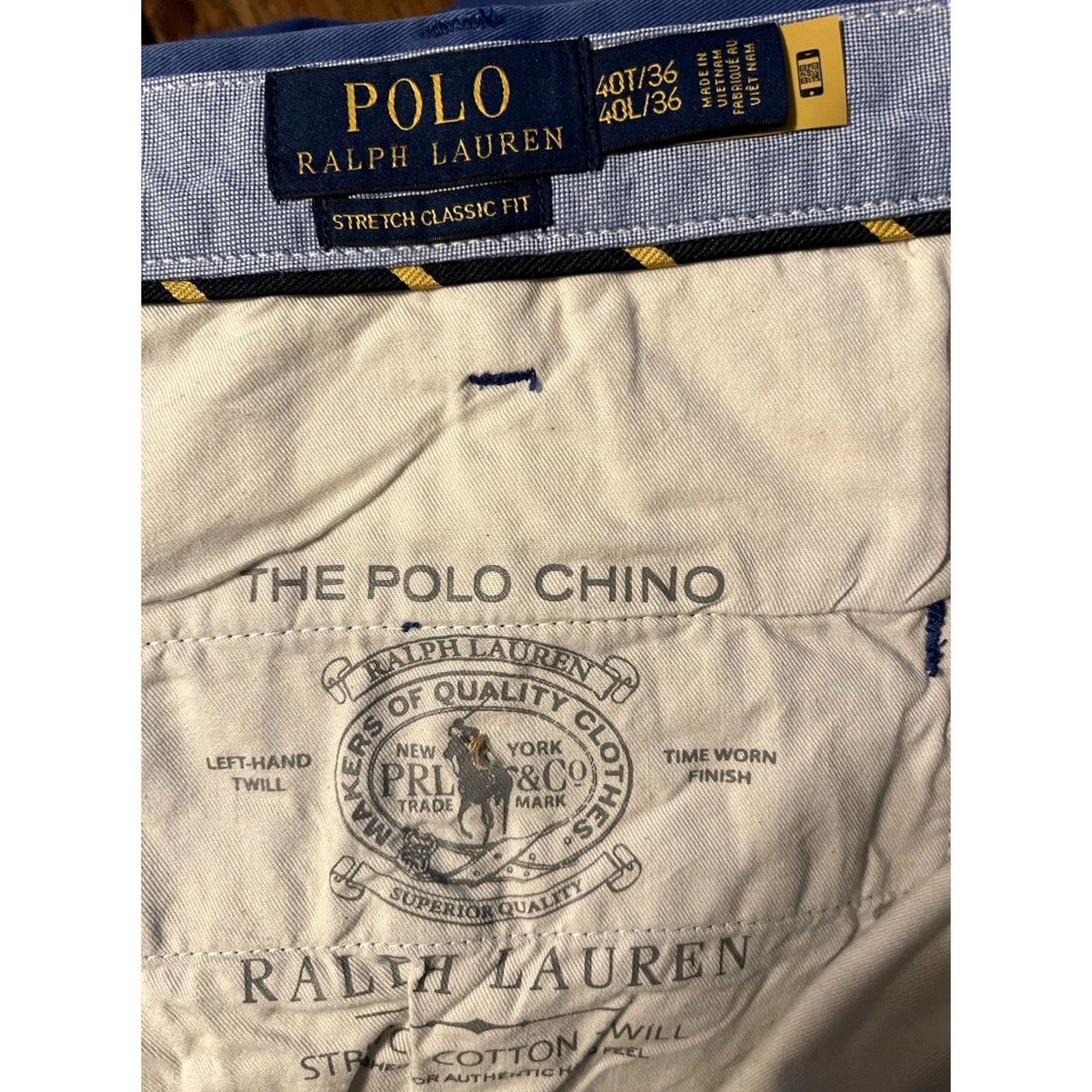 Polo Ralph Lauren Polo Ralph Lauren Stretch Classic Fit Chino Pants Blue 40Tx36 Men's New! Size US XL / EU 56 / 4 - 6 Thumbnail