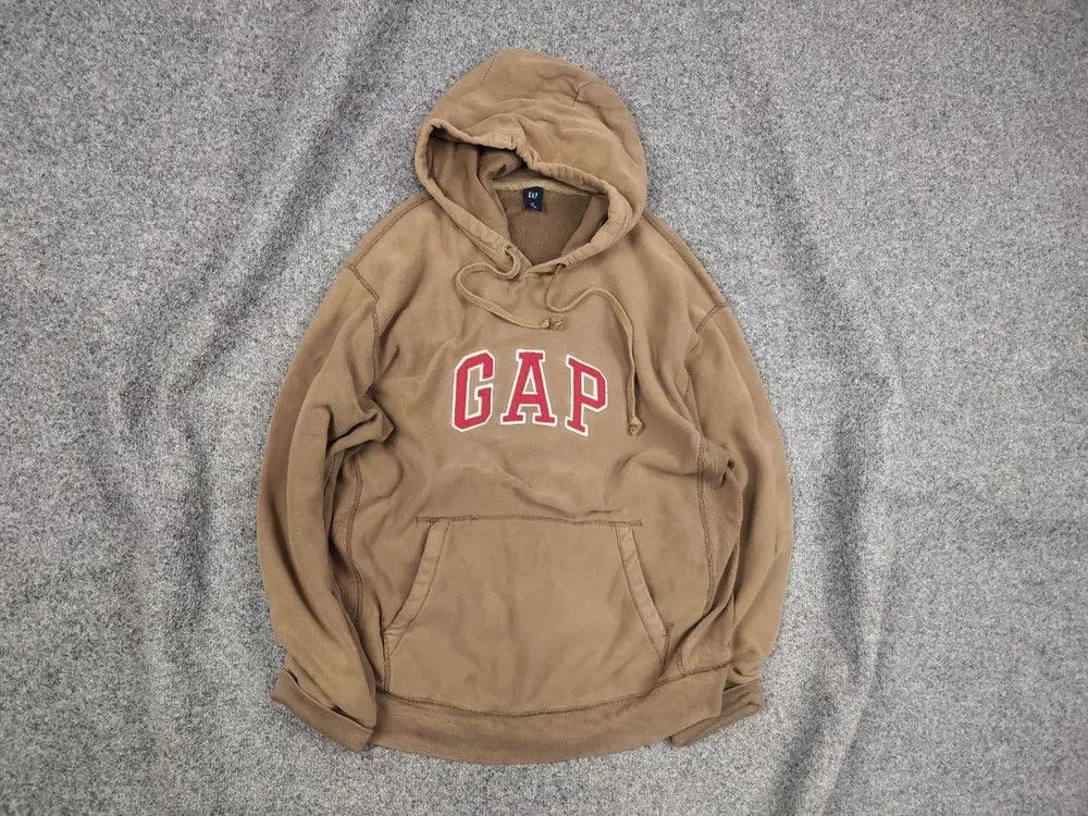 Gap Vintage 90's Gap Perfect Light Brown Faded USA Style Hoodie Size US M / EU 48-50 / 2 - 1 Thumbnail