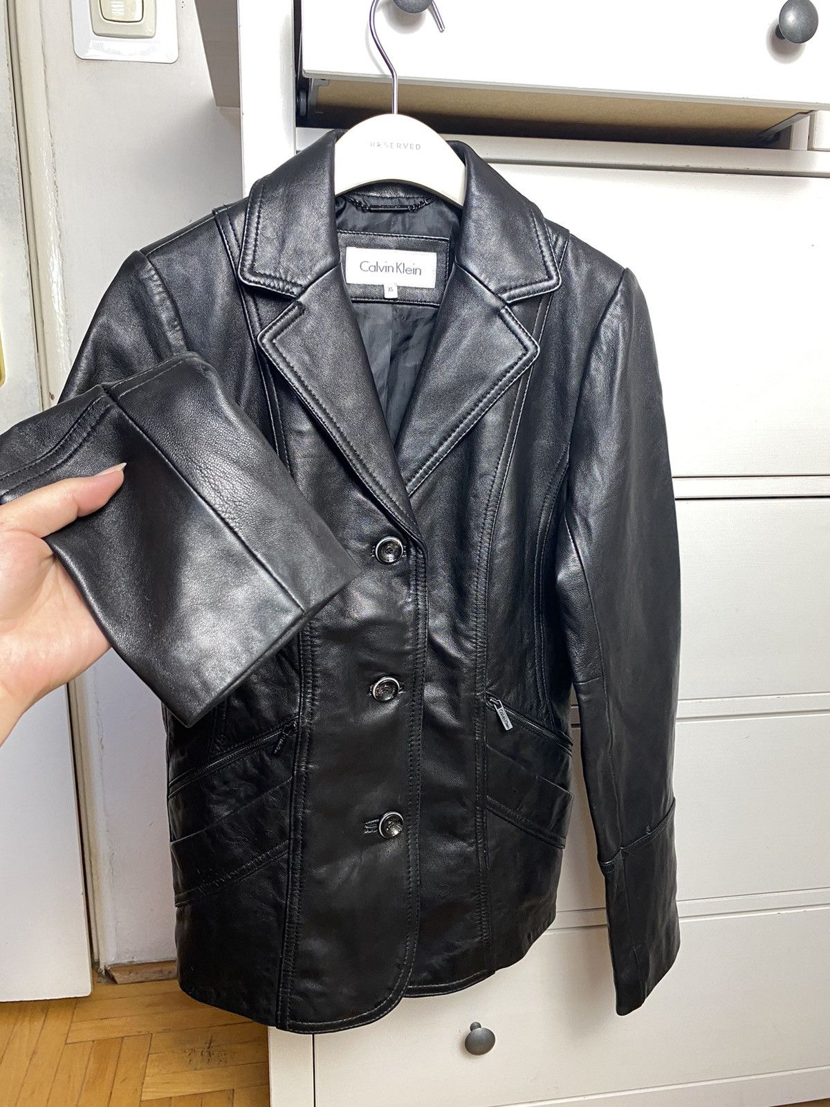 Calvin Klein Calvin Klein leather jacket XS Black Size XS / US 0-2 / IT 36-38 - 3 Thumbnail