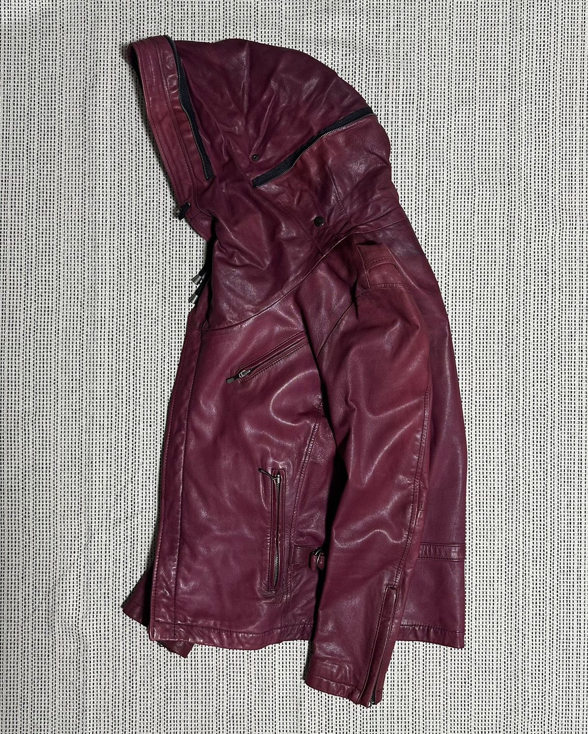 If Six Was Nine Katharine Hamnett London Alien Hood Leather Jacket Size US L / EU 52-54 / 3 - 3 Thumbnail