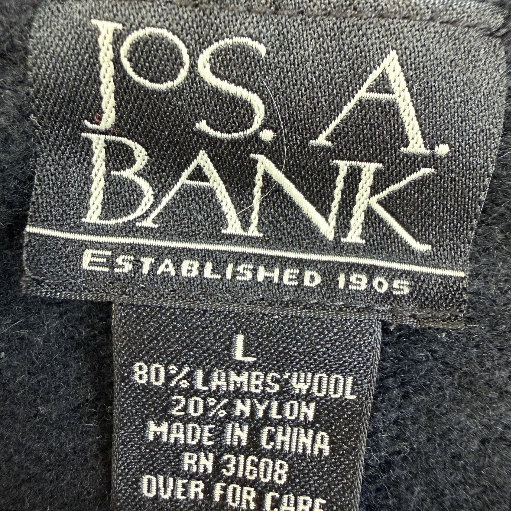 Jos. A. Bank Jos A Bank Sweater Mens Large Black Gray Argyle Lambswool Crewneck Pullover Size US L / EU 52-54 / 3 - 5 Thumbnail